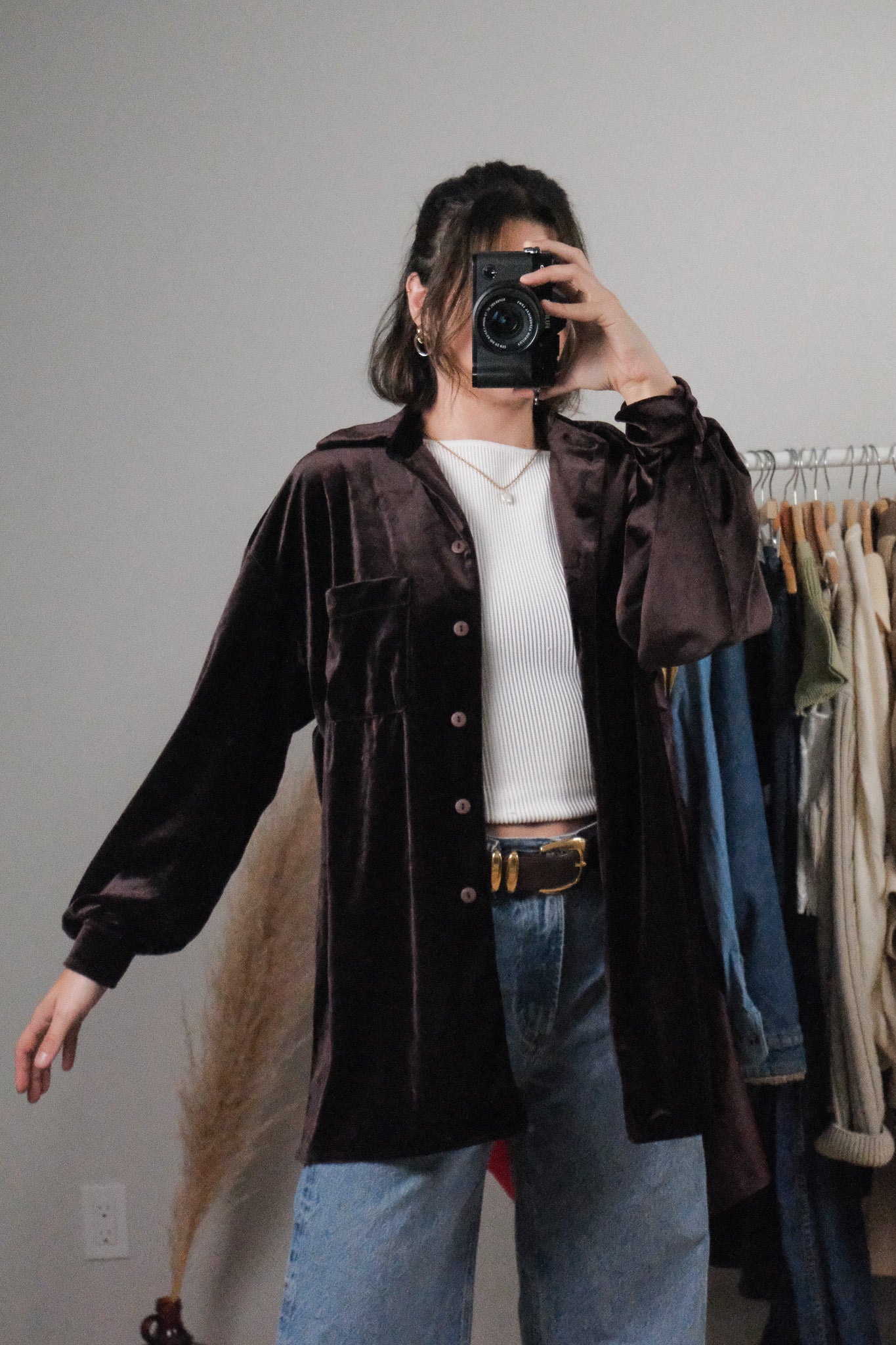 Made in Canada x Vintage x Velvet Button Up (S/M)