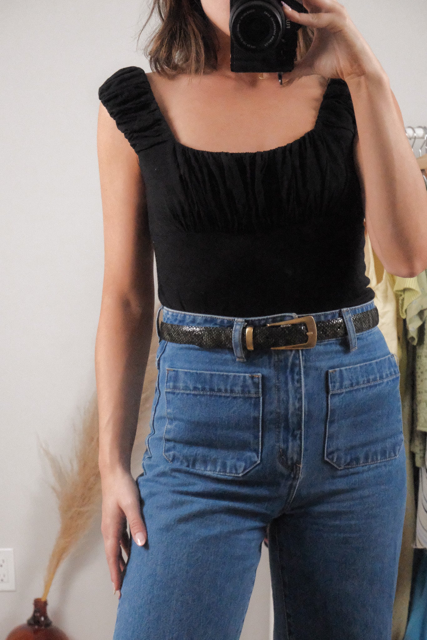 Vintage x Leather Snakeskin Belt (S/M)