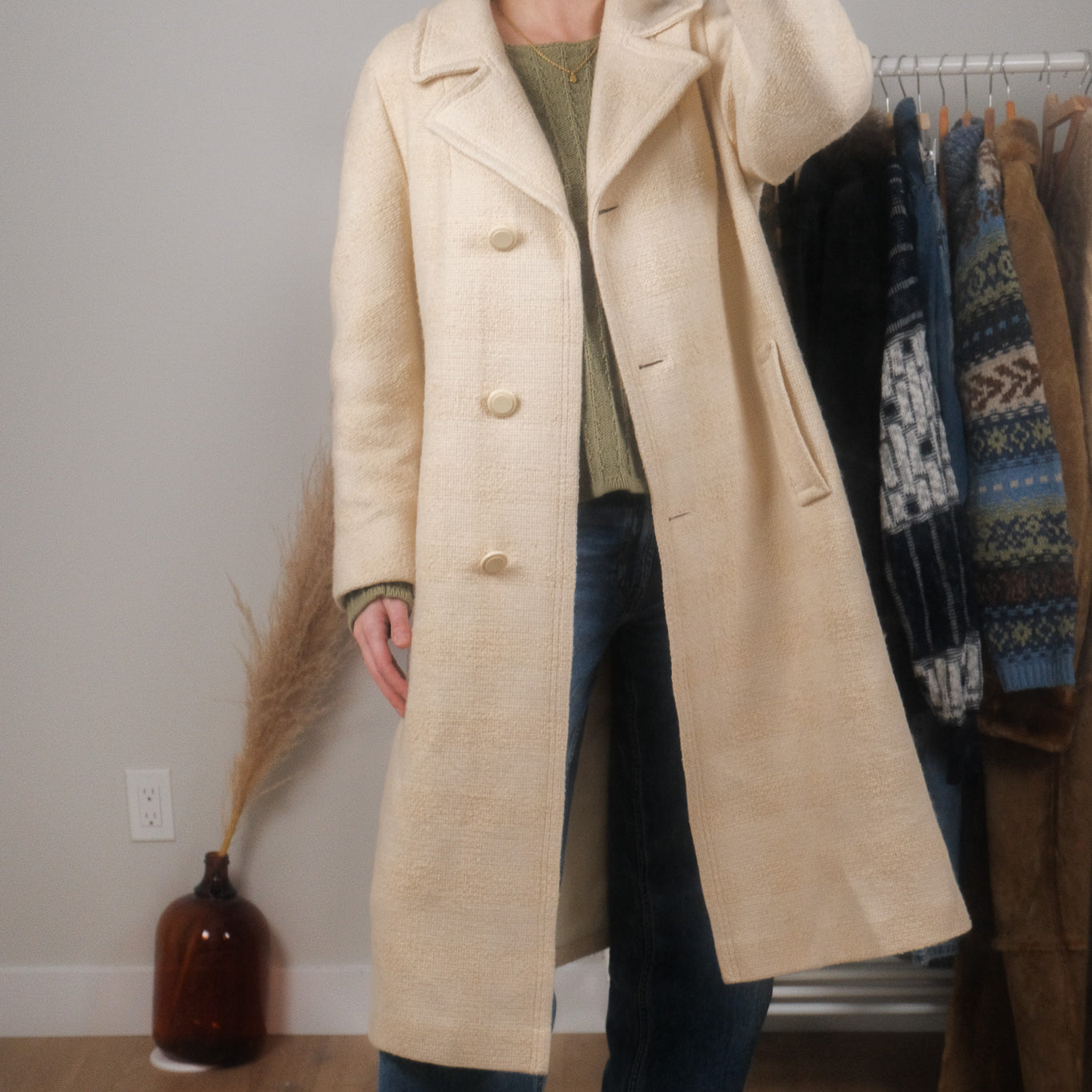 Made in Canada x Vintage x Tweed Wool Blend Coat (M/L)