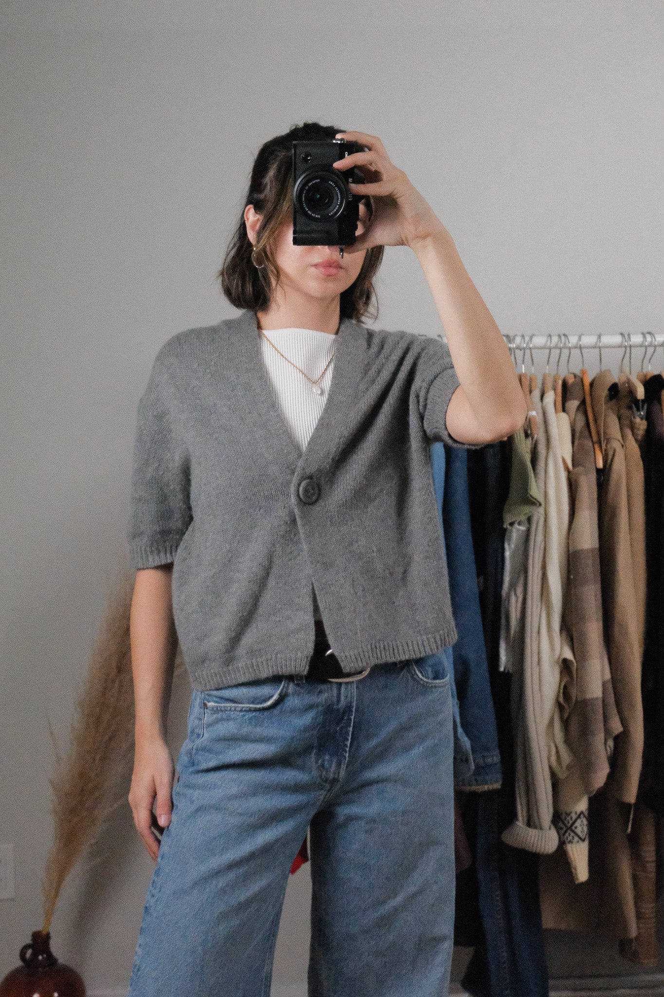 Vintage x Wool/Angora Blend Short Sleeve Knit (M/L)