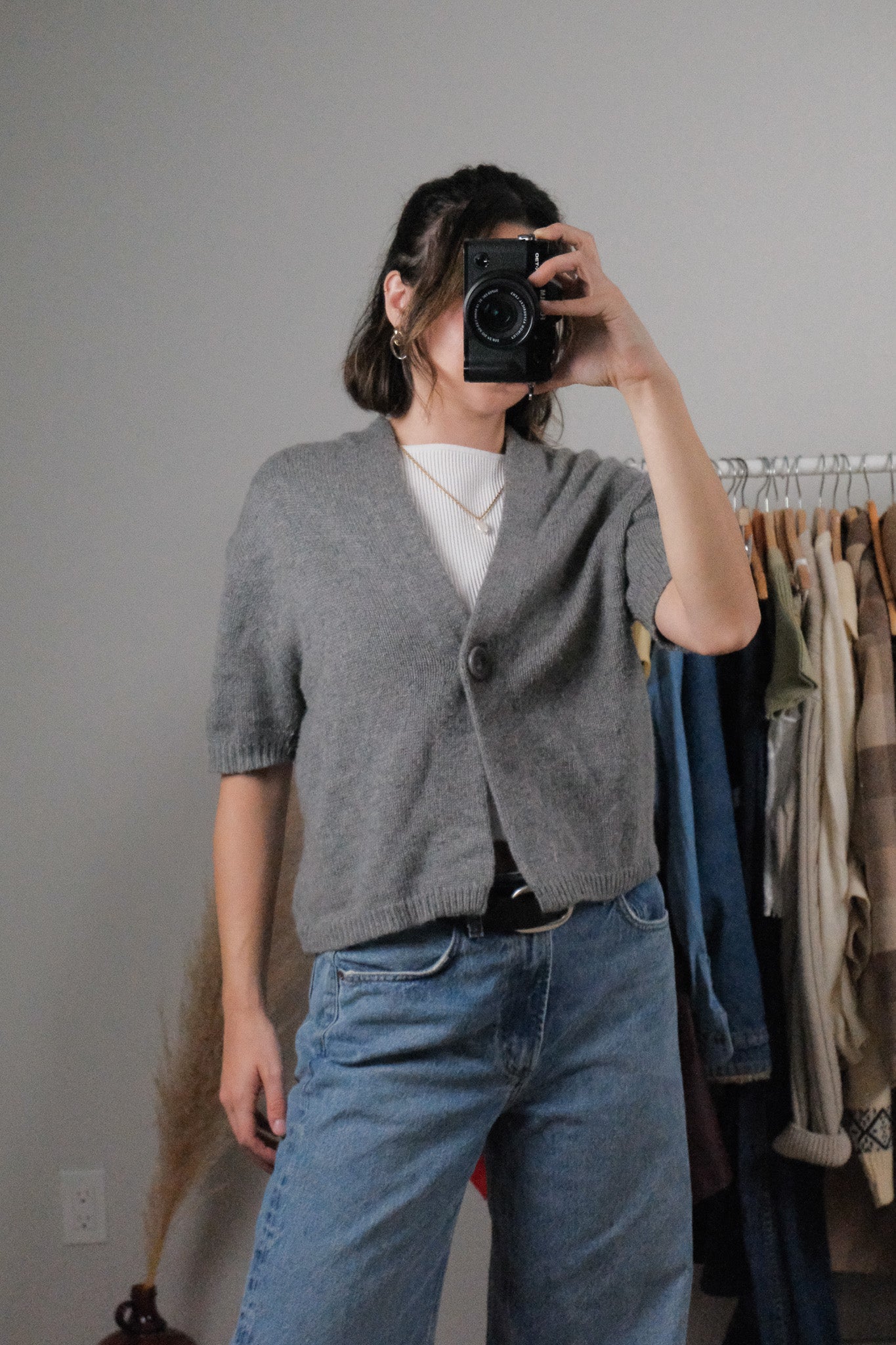 Vintage x Wool/Angora Blend Short Sleeve Knit (M/L)