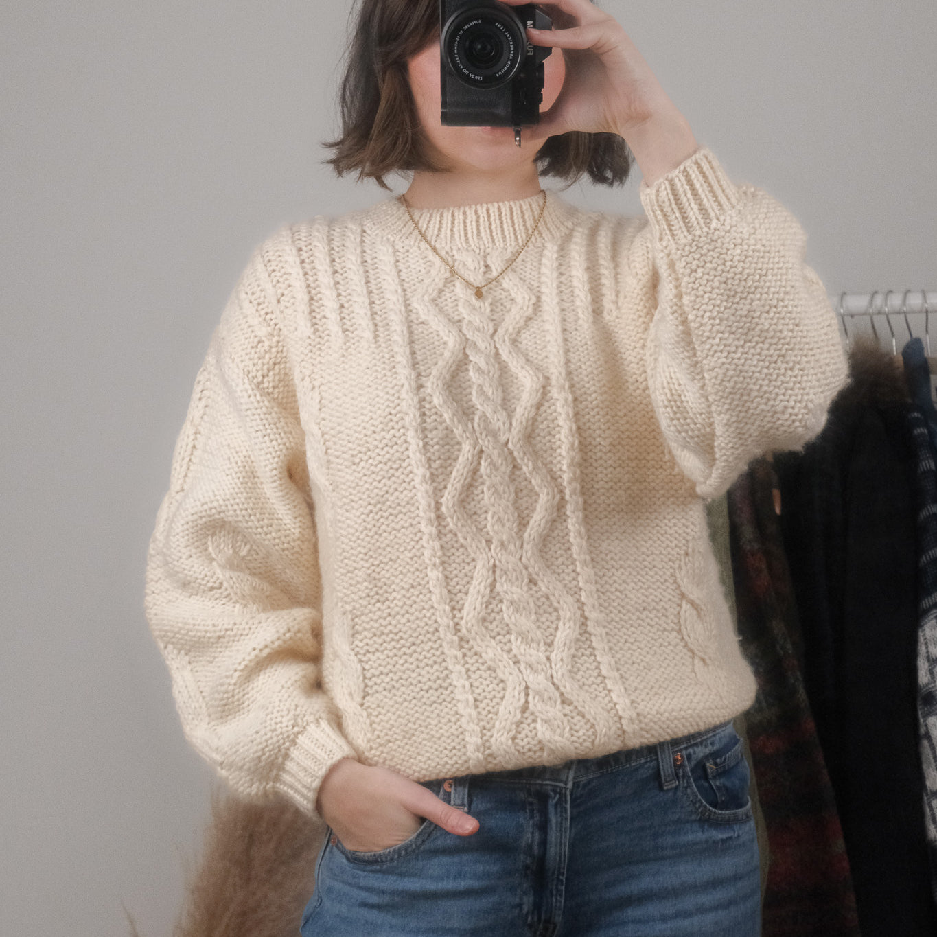 Made in Korea x Vintage x Wool Fisherman Chunky Knit (M)