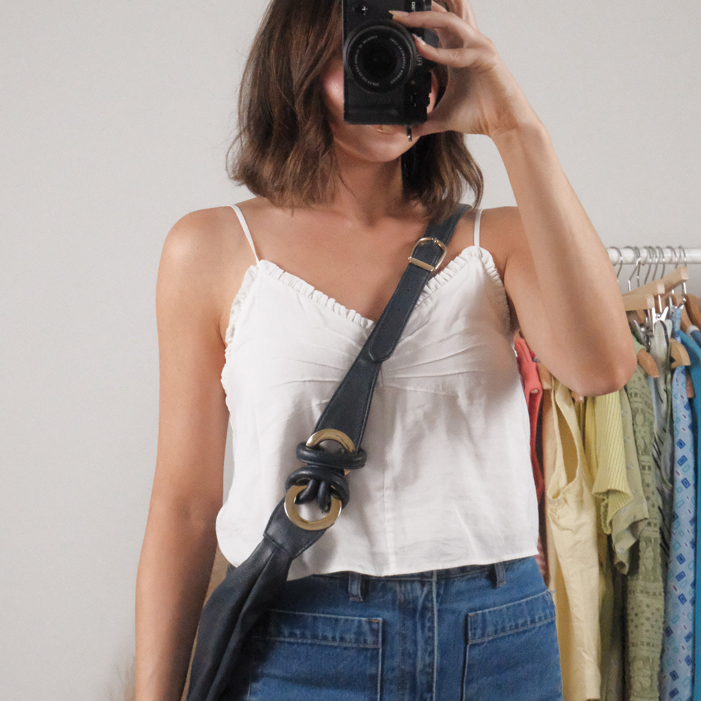 Vintage x Leather Crossbody Hobo Bag