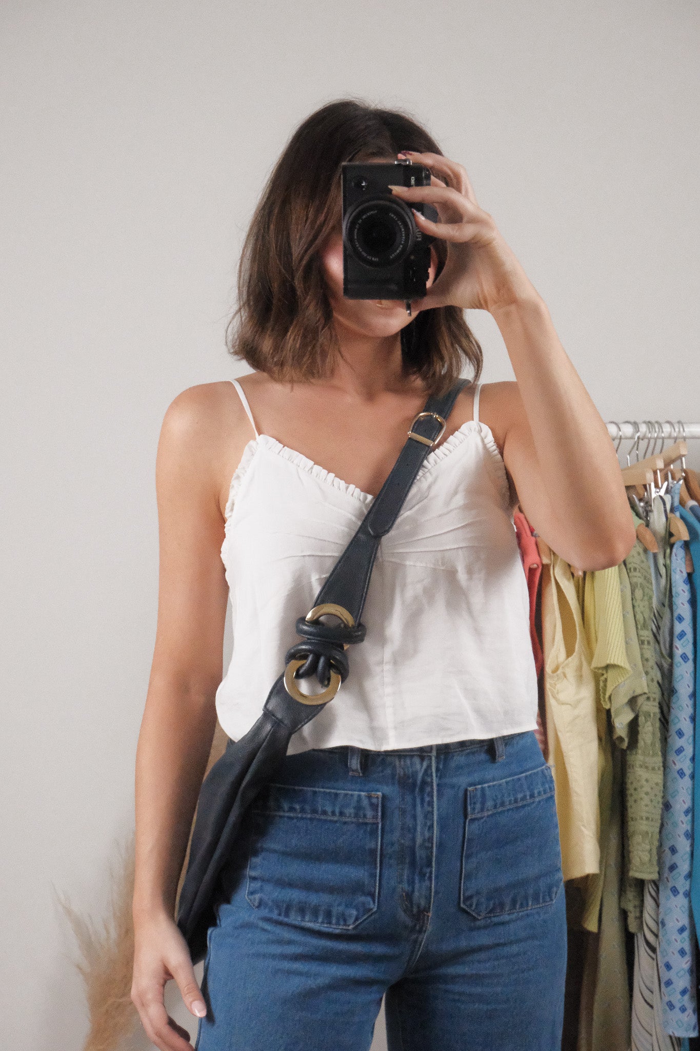 Vintage x Leather Crossbody Hobo Bag