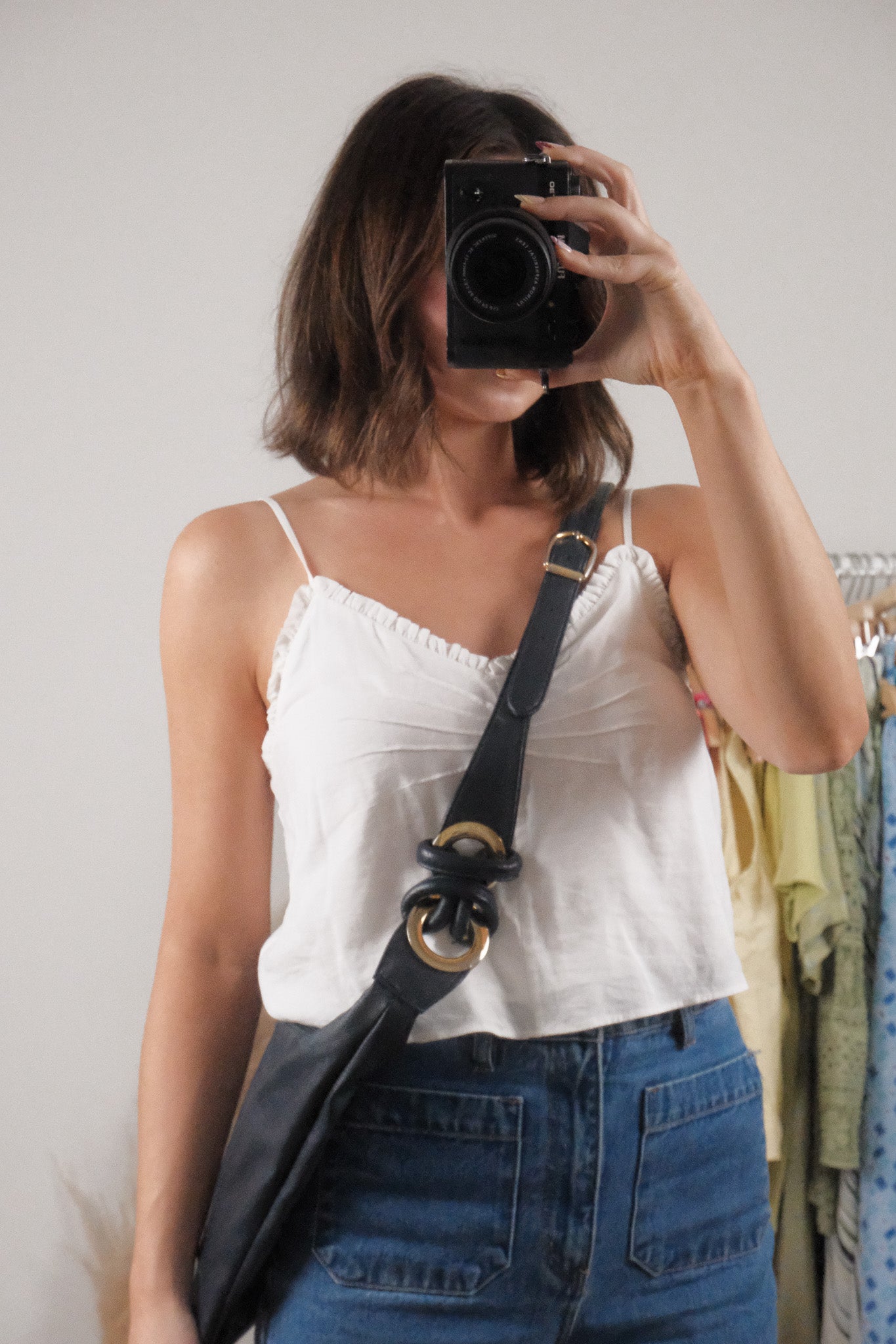 Vintage x Leather Crossbody Hobo Bag