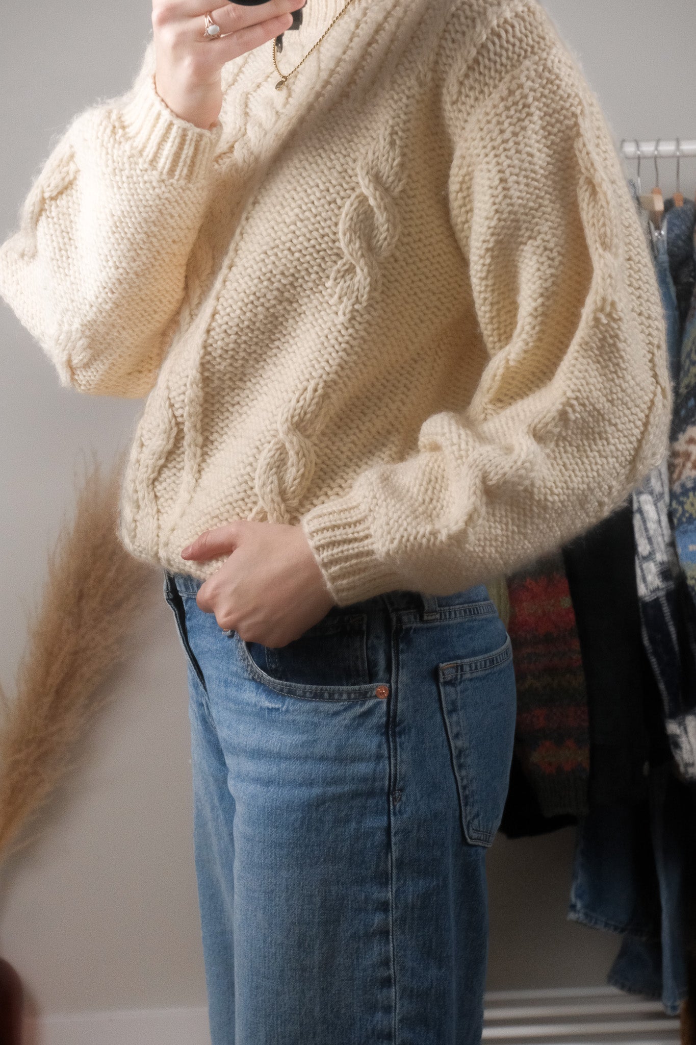 Made in Korea x Vintage x Wool Fisherman Chunky Knit (M)