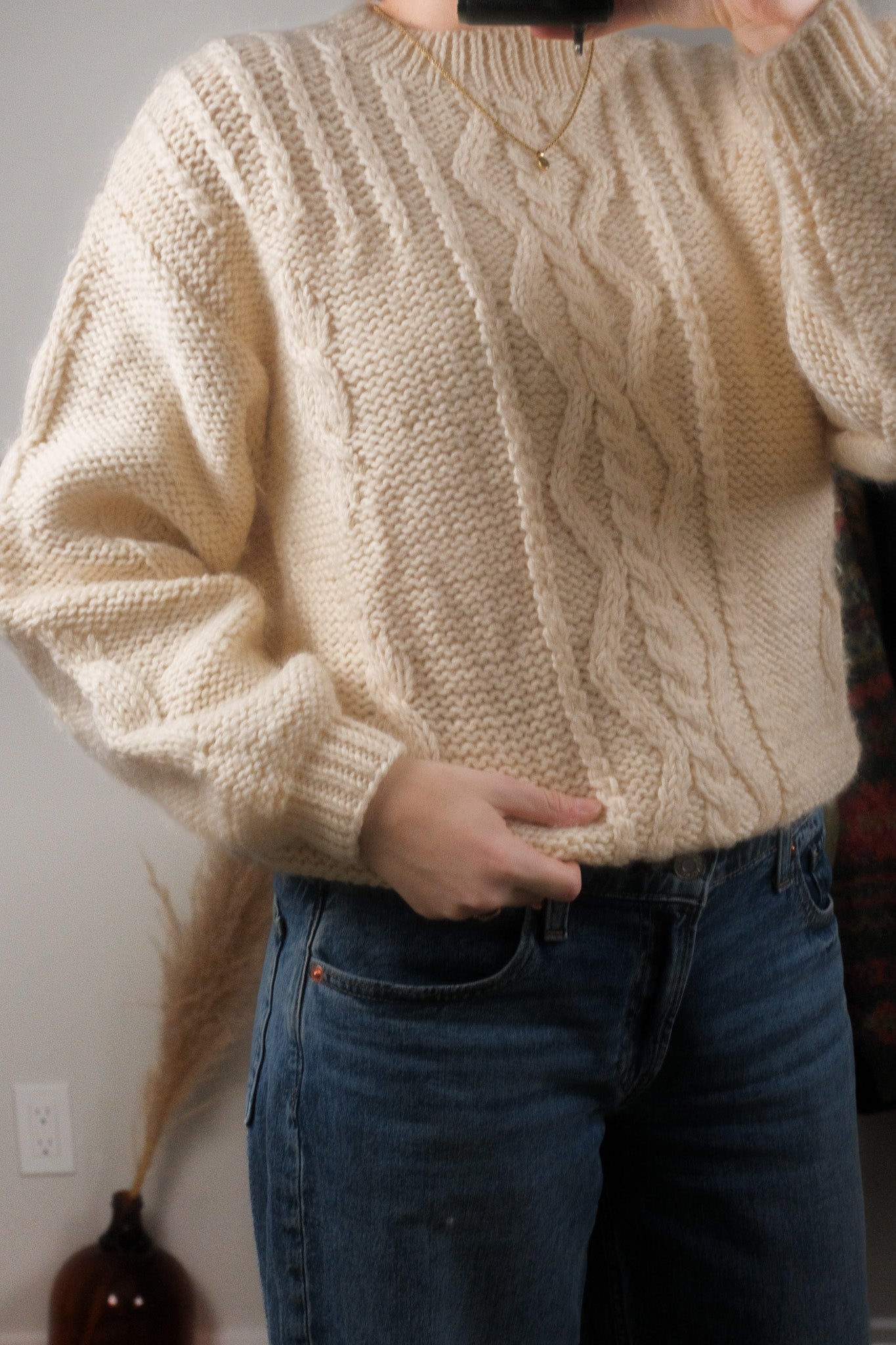 Made in Korea x Vintage x Wool Fisherman Chunky Knit (M)