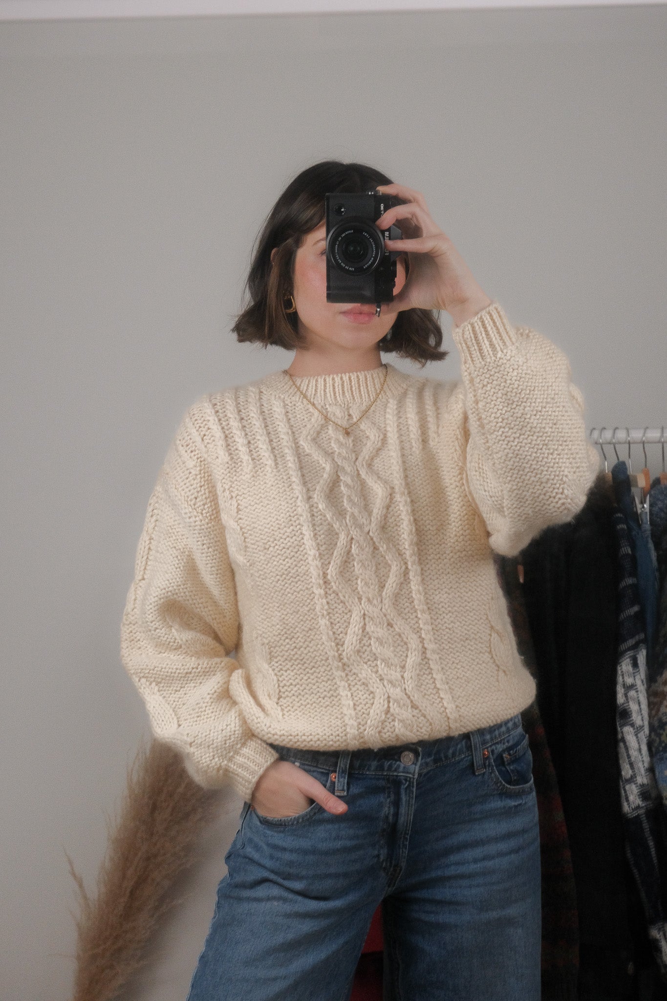 Made in Korea x Vintage x Wool Fisherman Chunky Knit (M)