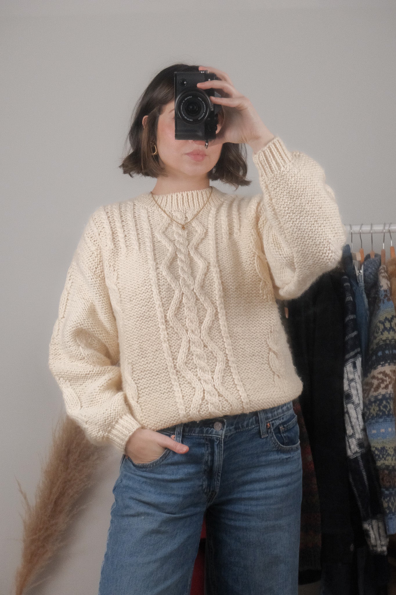 Made in Korea x Vintage x Wool Fisherman Chunky Knit (M)