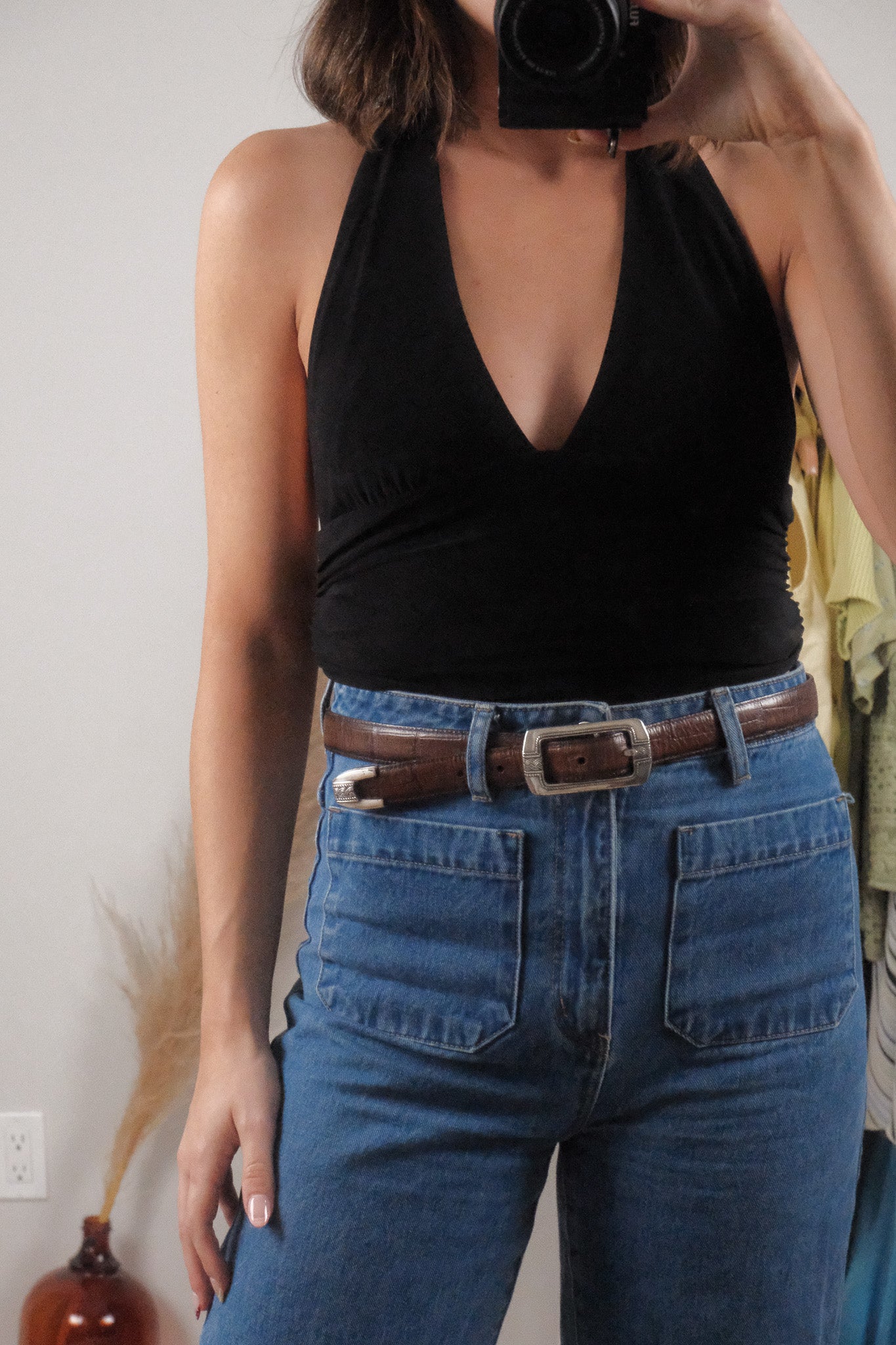 Vintage x Leather Reversible Brown/Black Belt (M)