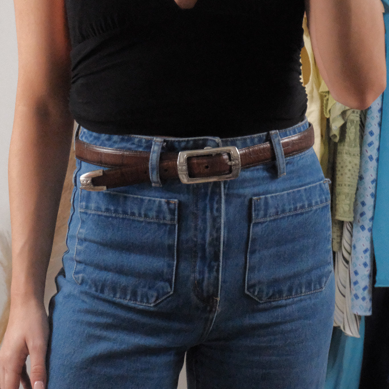Vintage x Leather Reversible Brown/Black Belt (M)