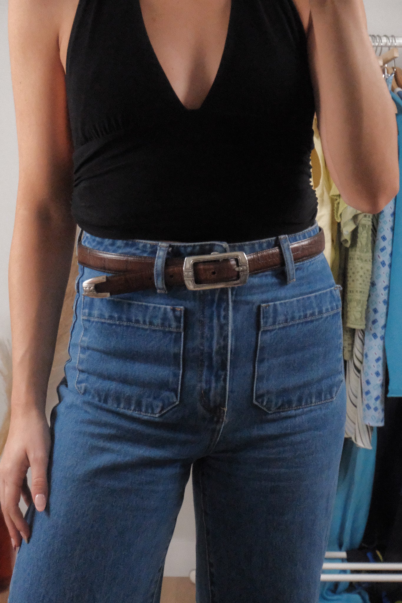 Vintage x Leather Reversible Brown/Black Belt (M)