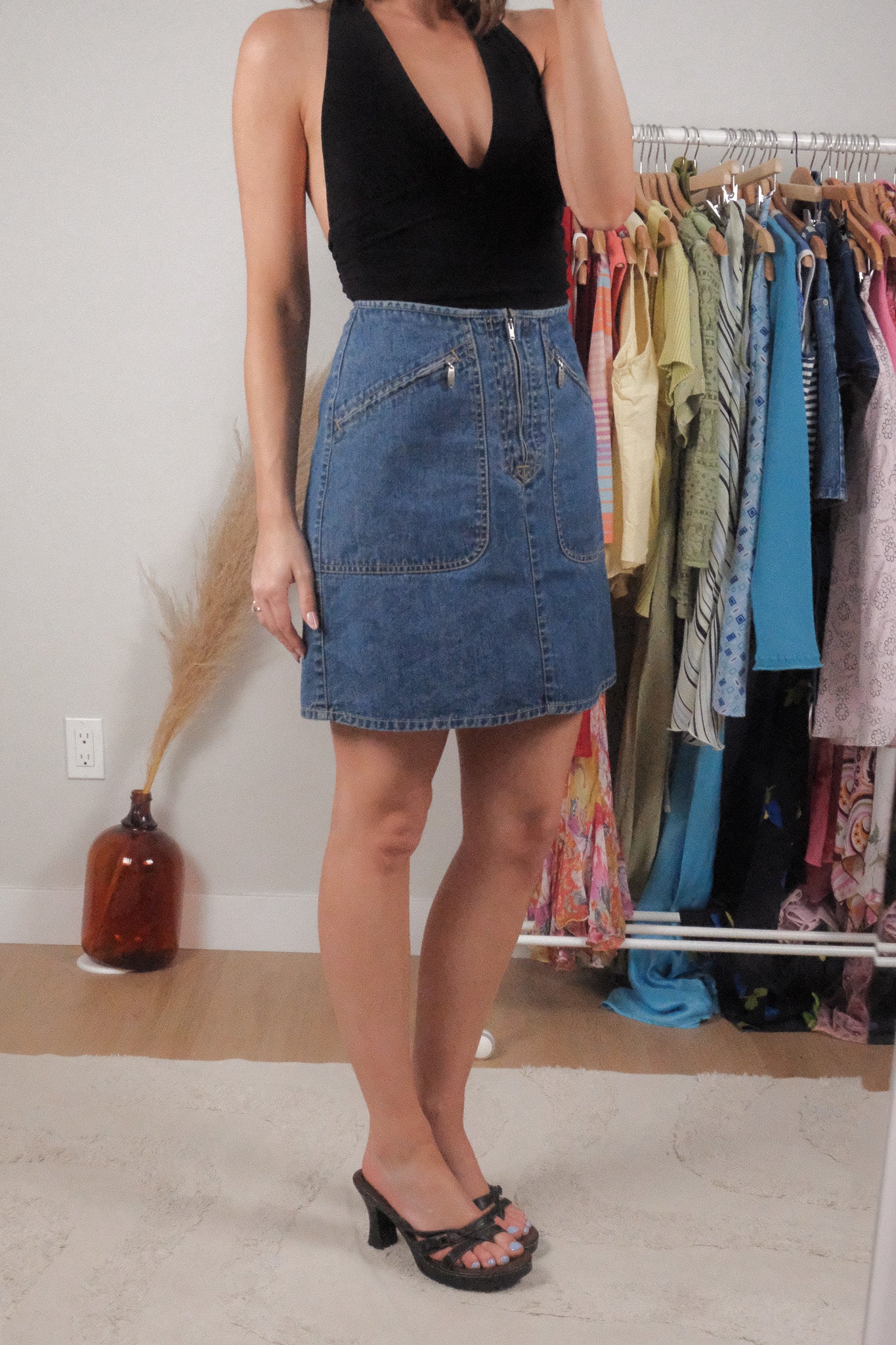 Vintage x Denim Cargo Mini Skirt (4)