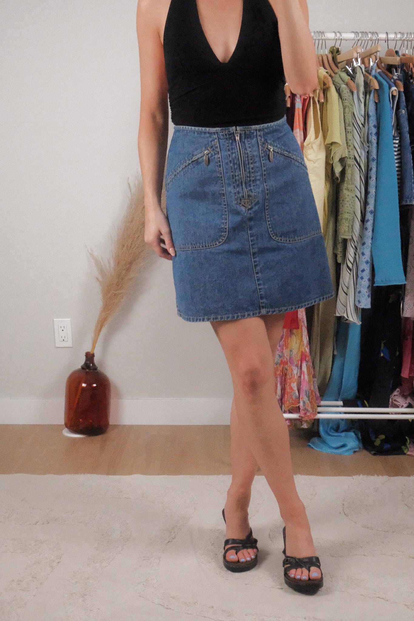 Vintage x Denim Cargo Mini Skirt (4)