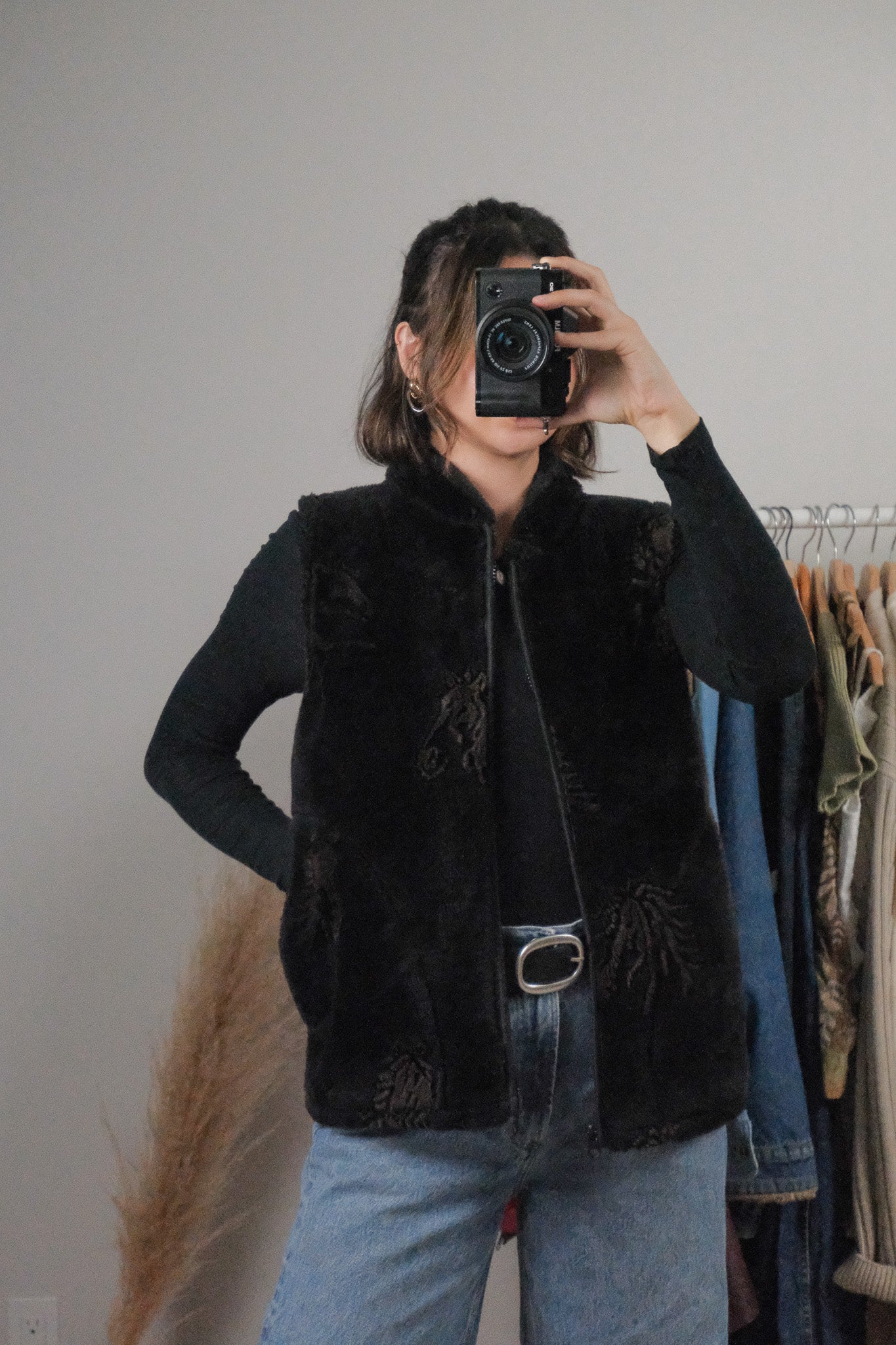 Made in USA x Vintage x Faux Fur Fuzzy Horse Vest (S)
