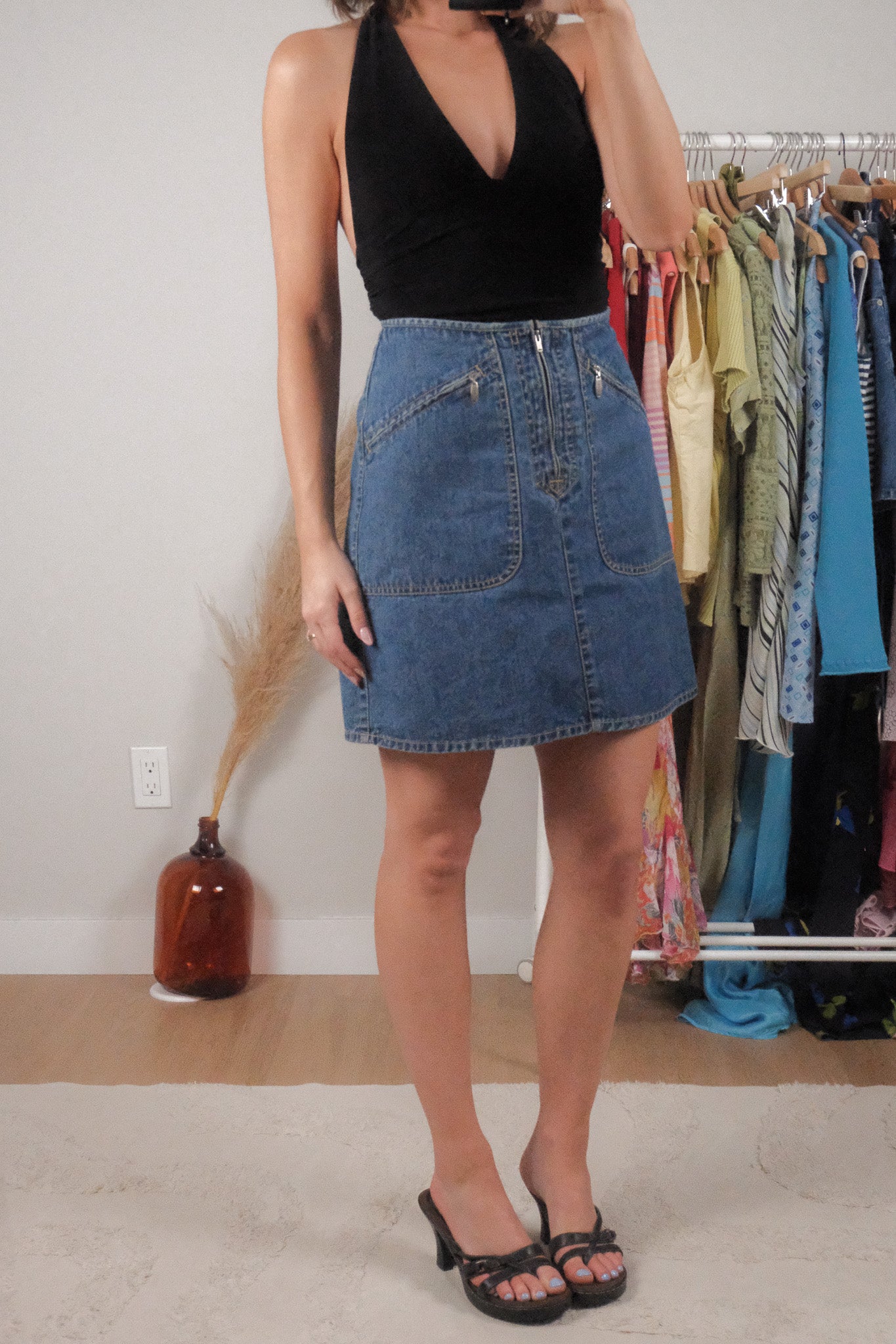 Vintage x Denim Cargo Mini Skirt (4)