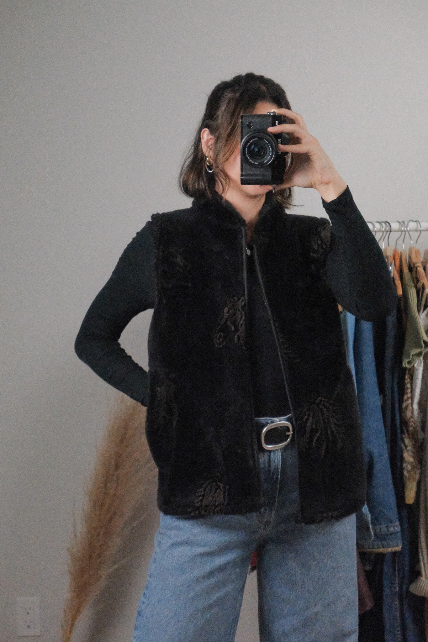 Made in USA x Vintage x Faux Fur Fuzzy Horse Vest (S)