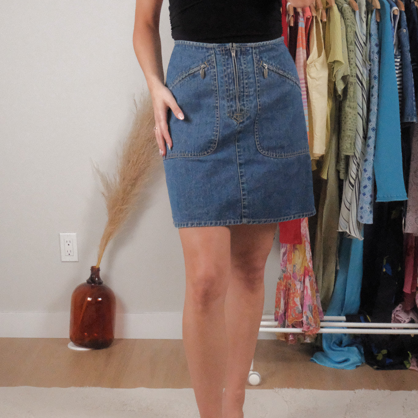 Vintage x Denim Cargo Mini Skirt (4)