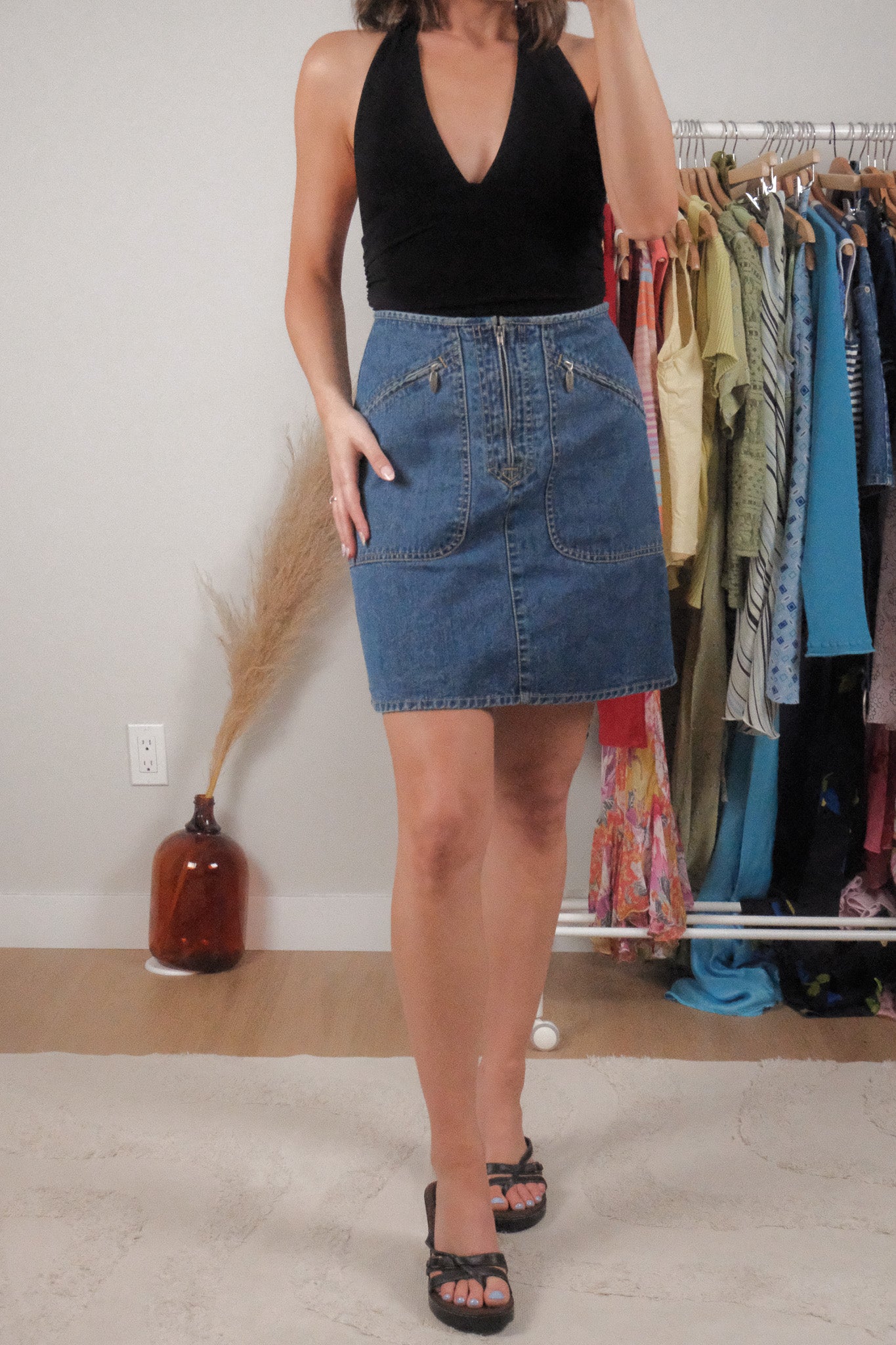 Vintage x Denim Cargo Mini Skirt (4)