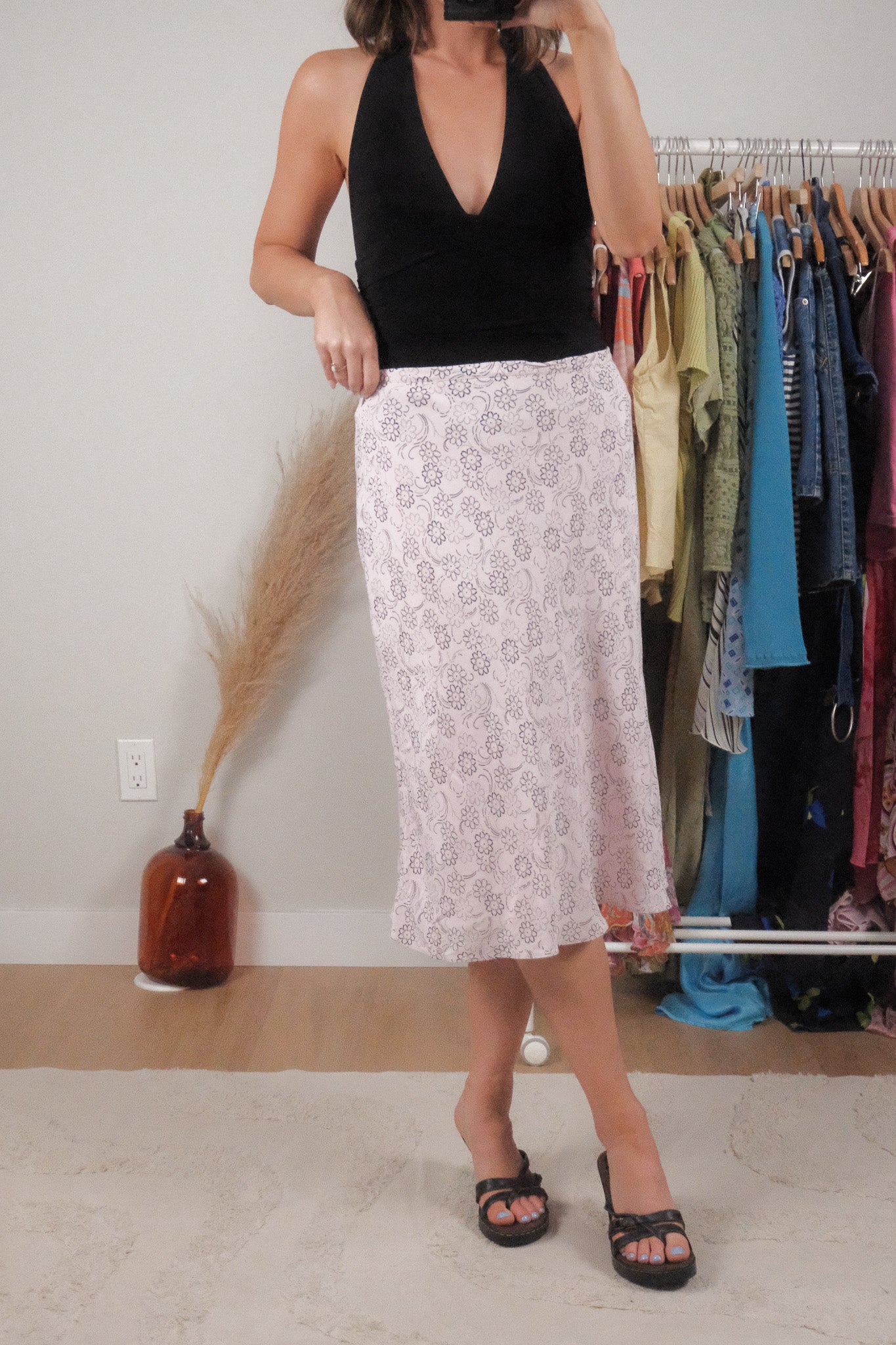 Vintage x Floral Midi Skirt (M)