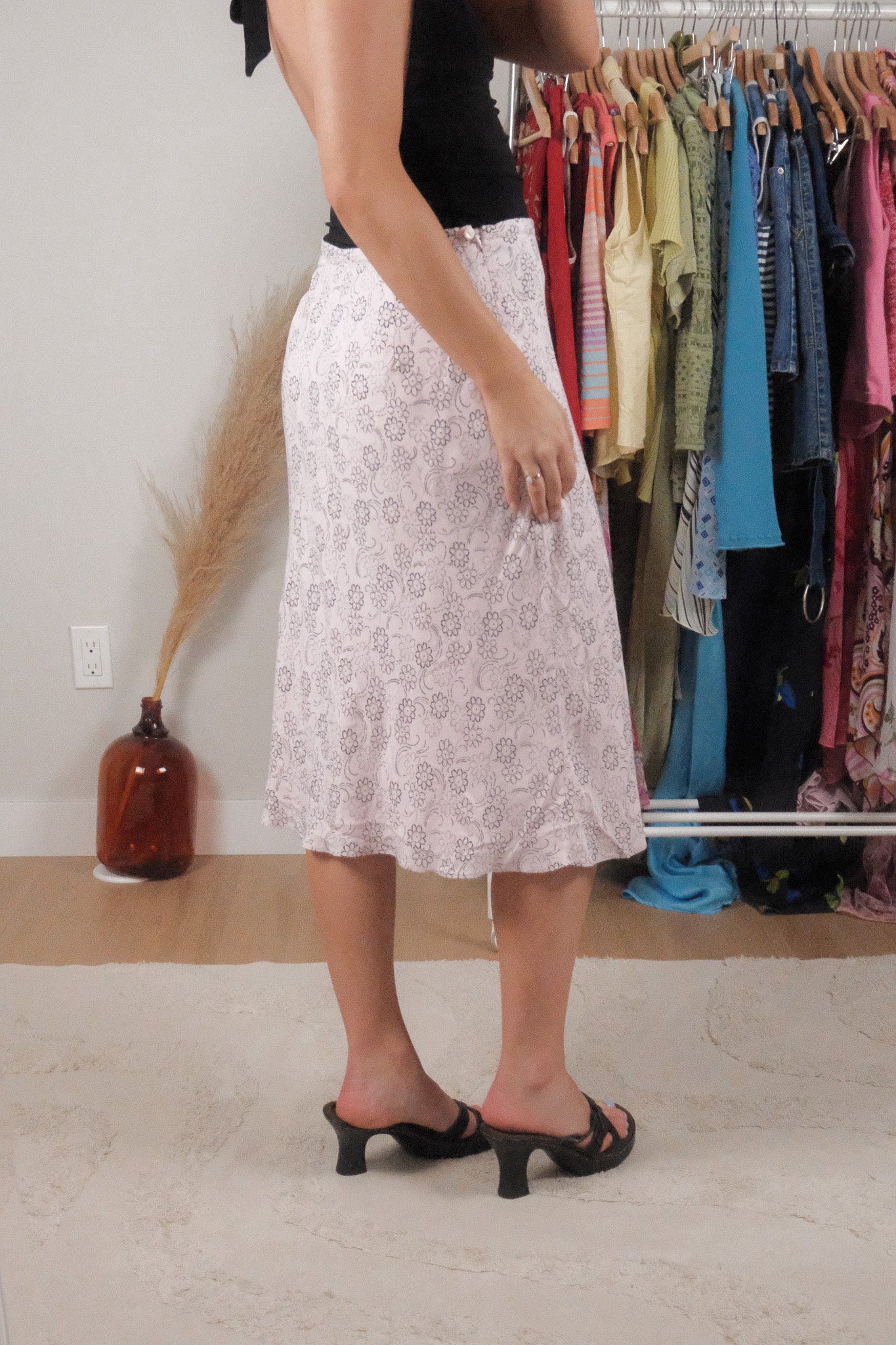 Vintage x Floral Midi Skirt (M)