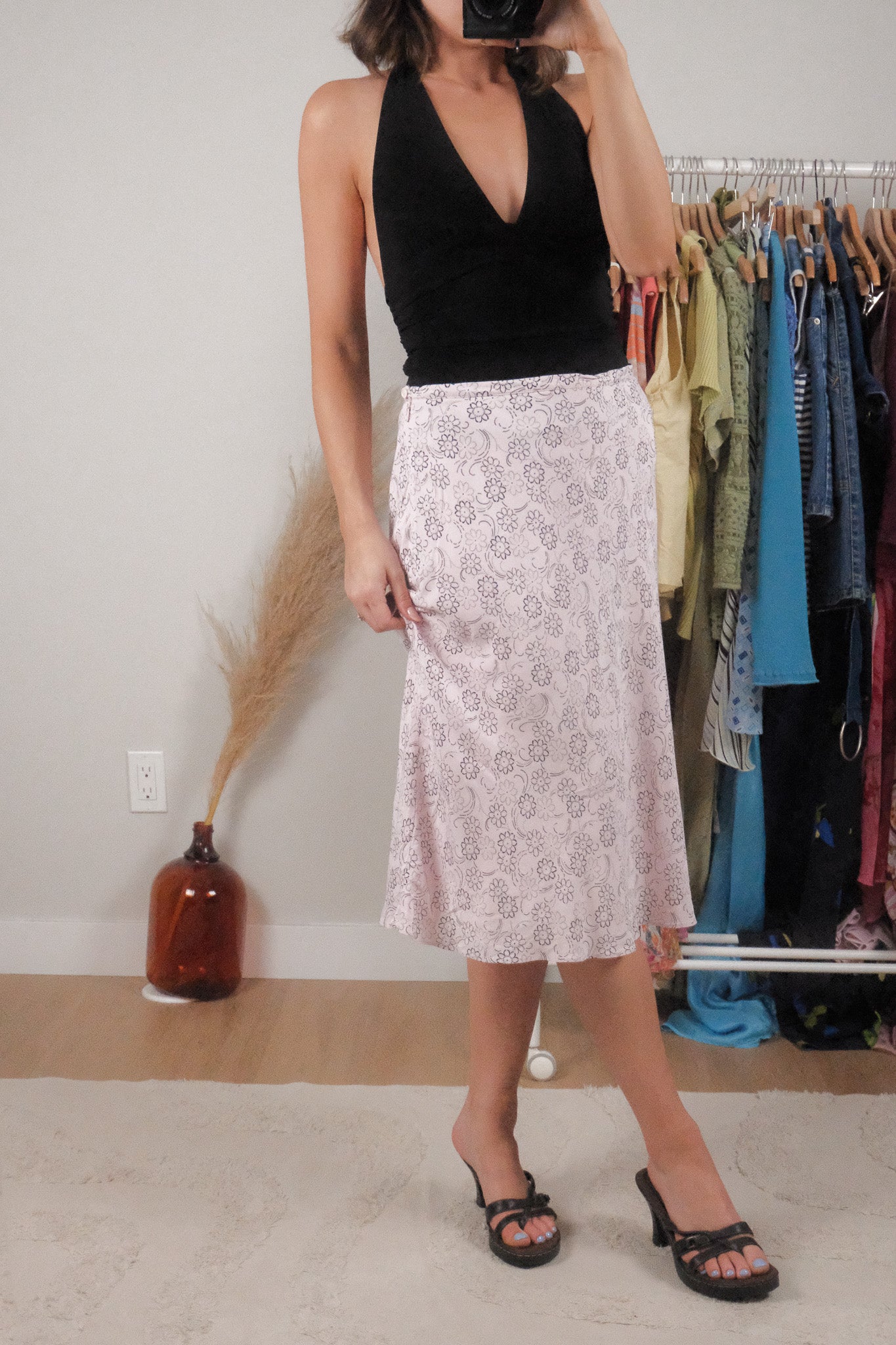 Vintage x Floral Midi Skirt (M)