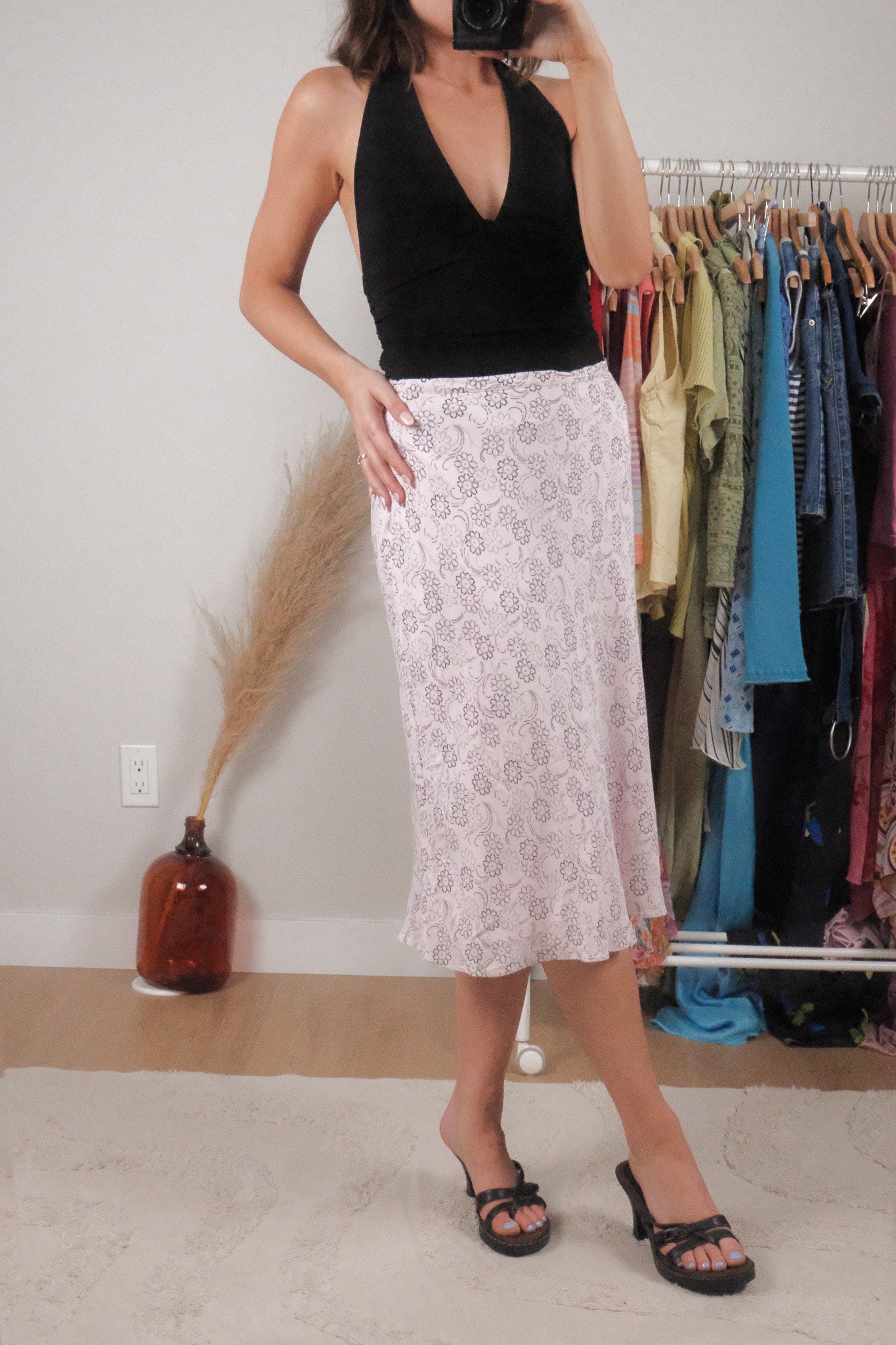 Vintage x Floral Midi Skirt (M)