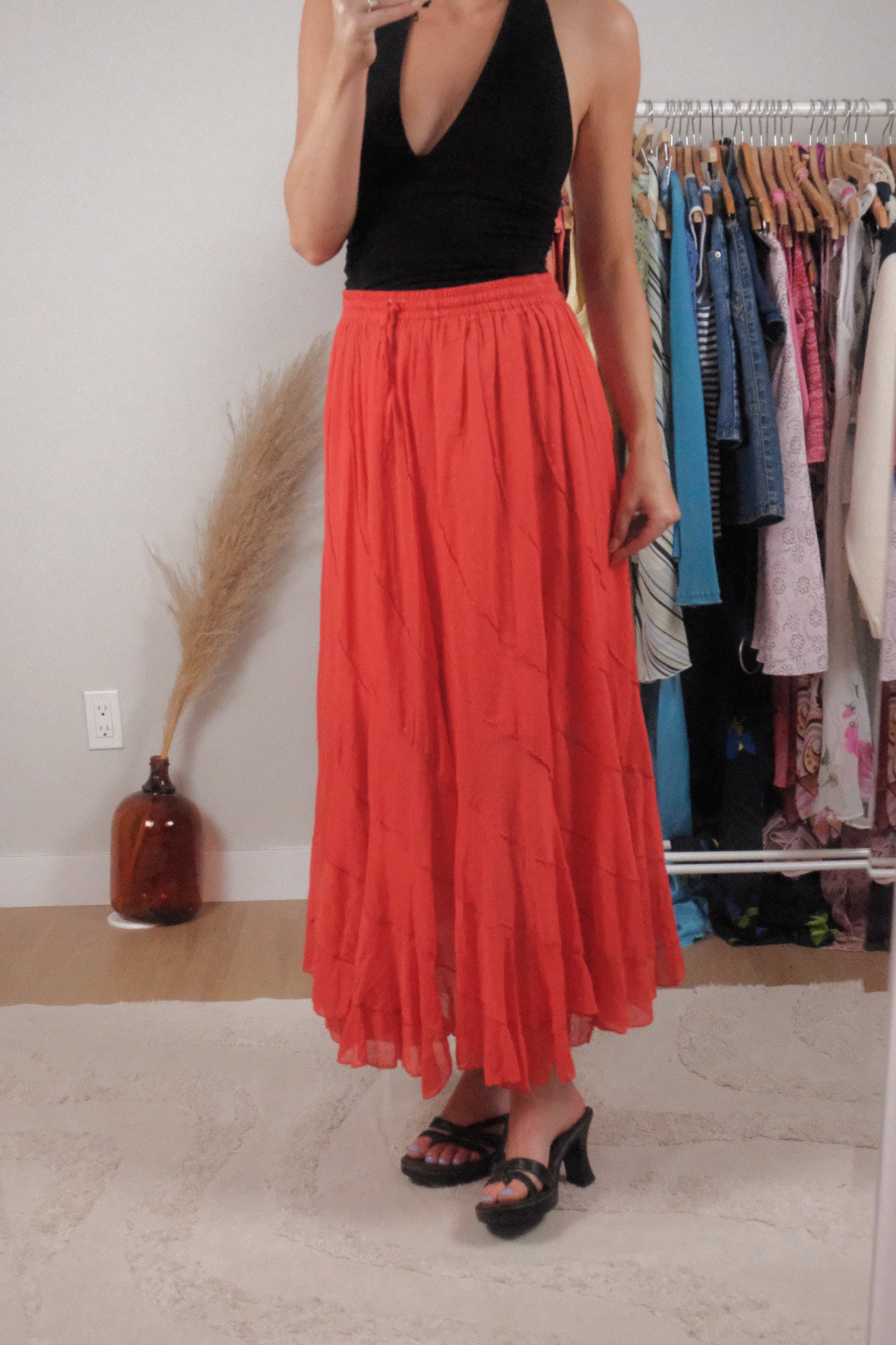 Vintage x Cotton Maxi Skirt (S/M)