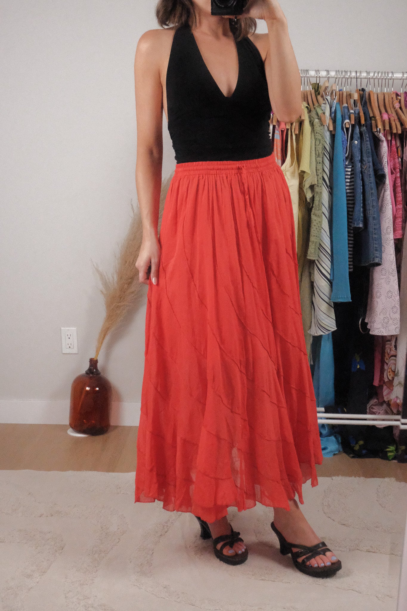 Vintage x Cotton Maxi Skirt (S/M)