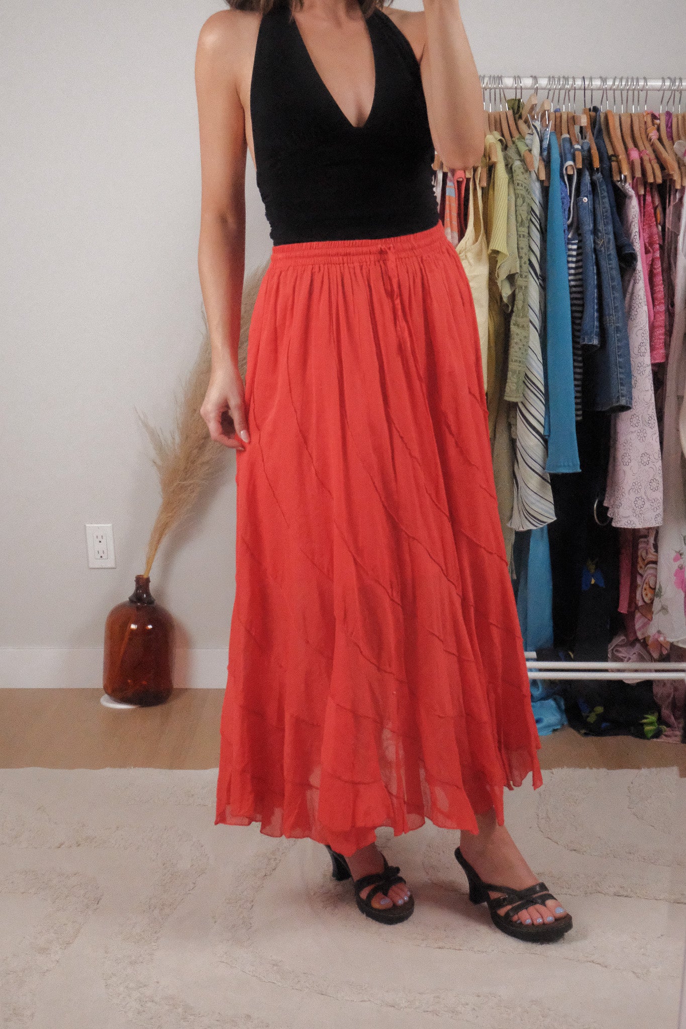 Vintage x Cotton Maxi Skirt (S/M)