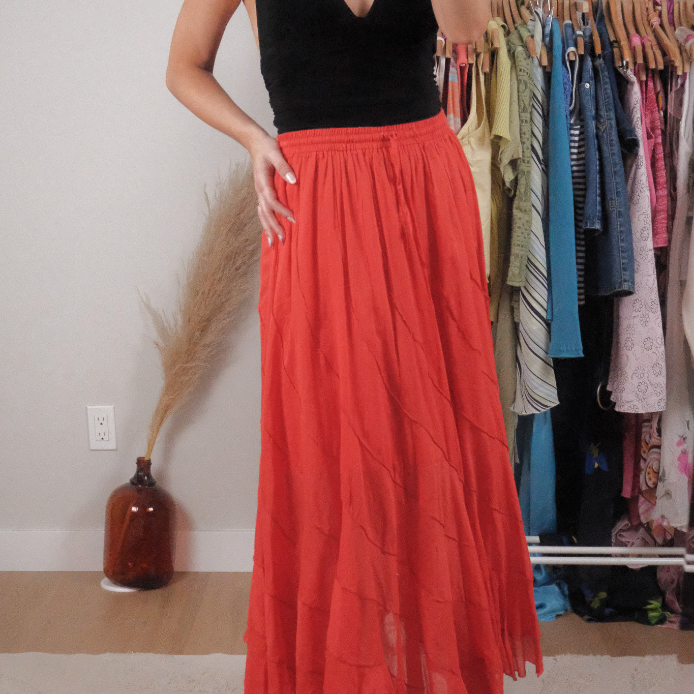 Vintage x Cotton Maxi Skirt (S/M)