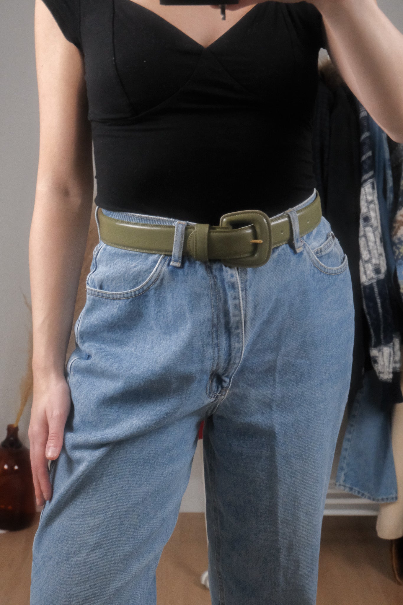 Vintage x Leather Belt (XS/S)