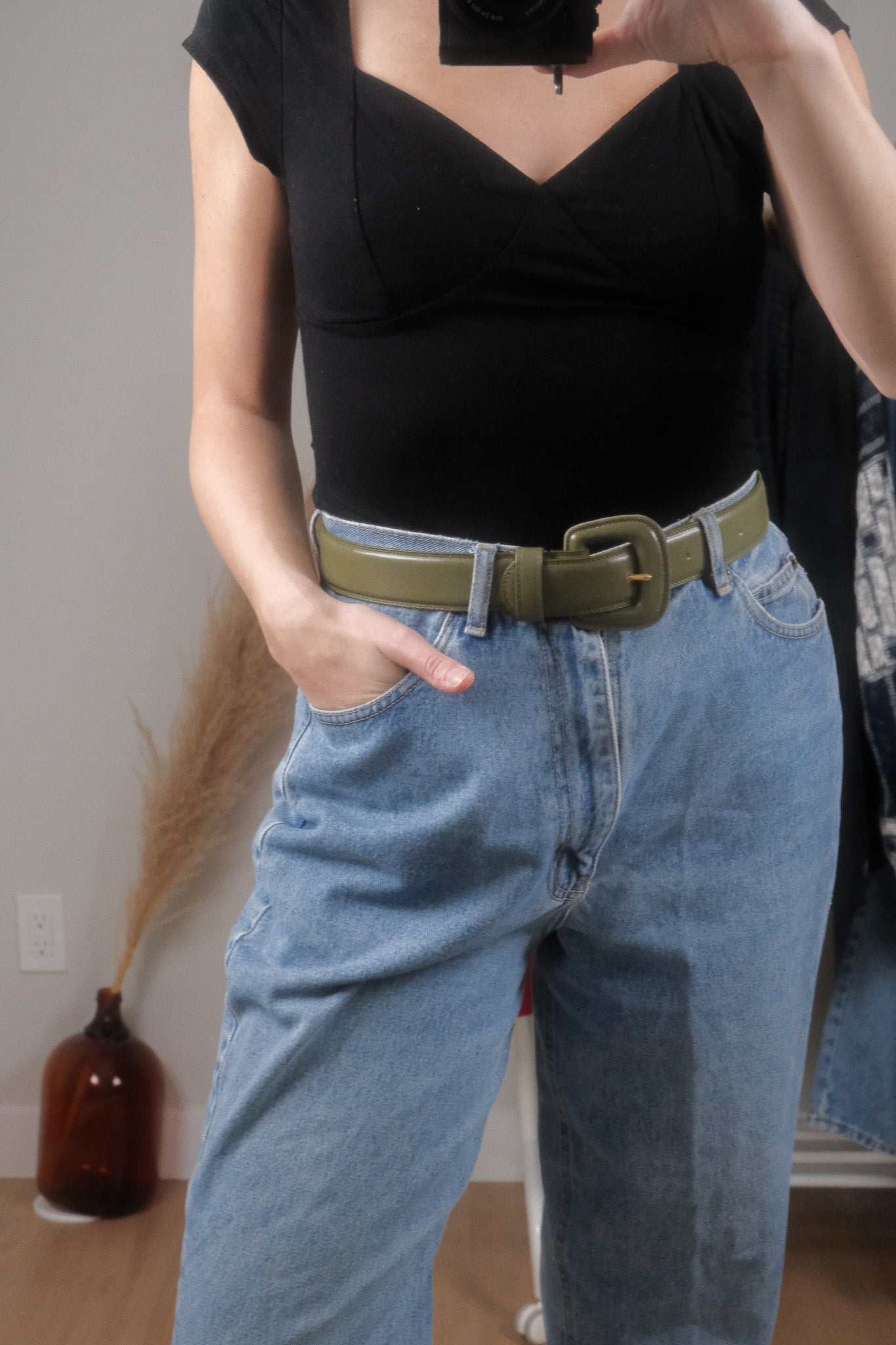 Vintage x Leather Belt (XS/S)