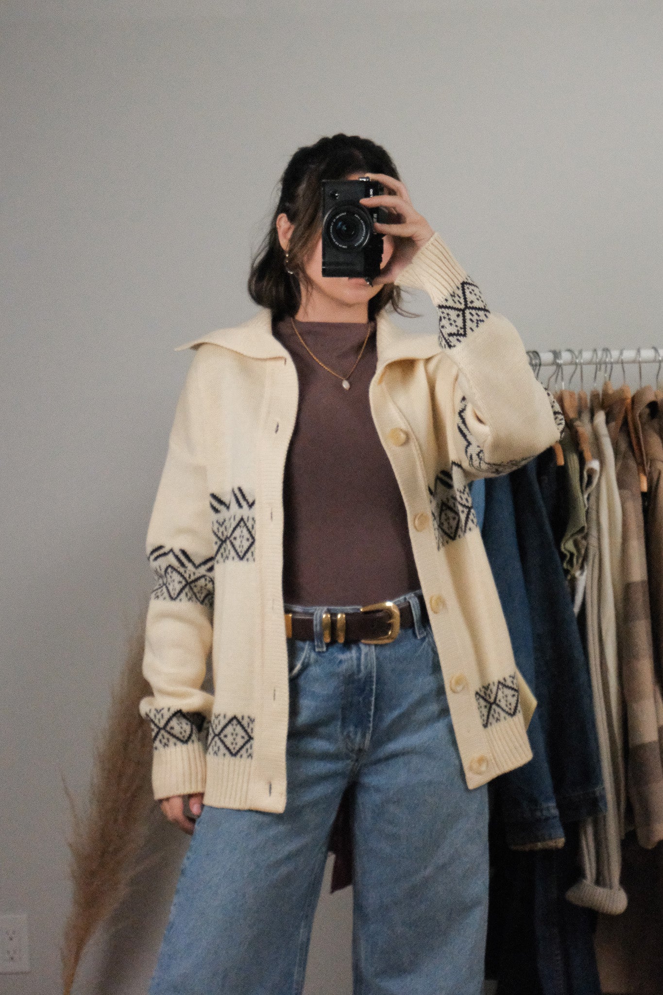 Made in Canada x Vintage x Deadstock Tundra Wool Patterned Cardigan (L)