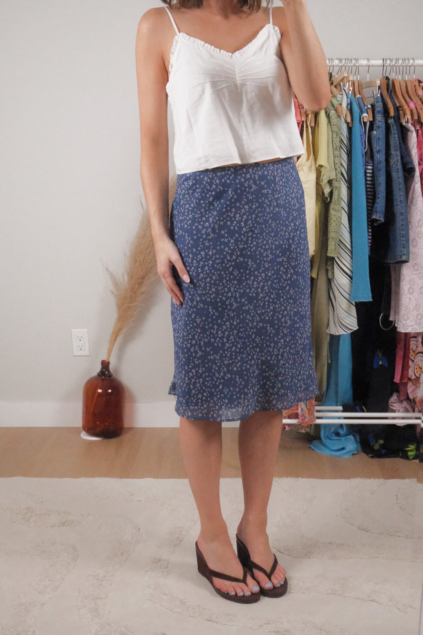 Vintage x Floral Midi Skirt (S)