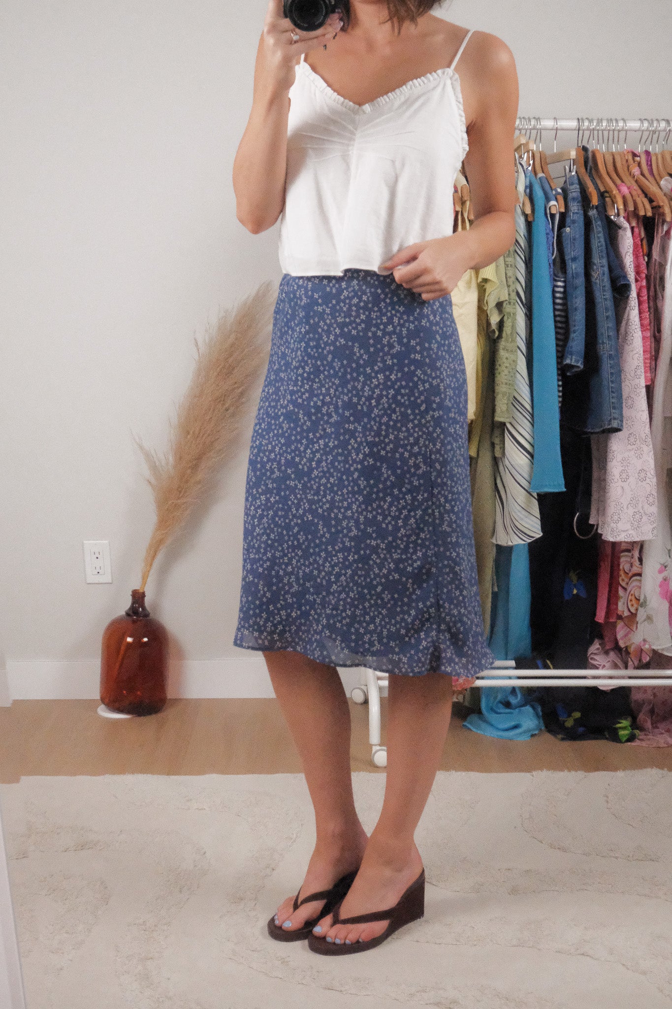 Vintage x Floral Midi Skirt (S)