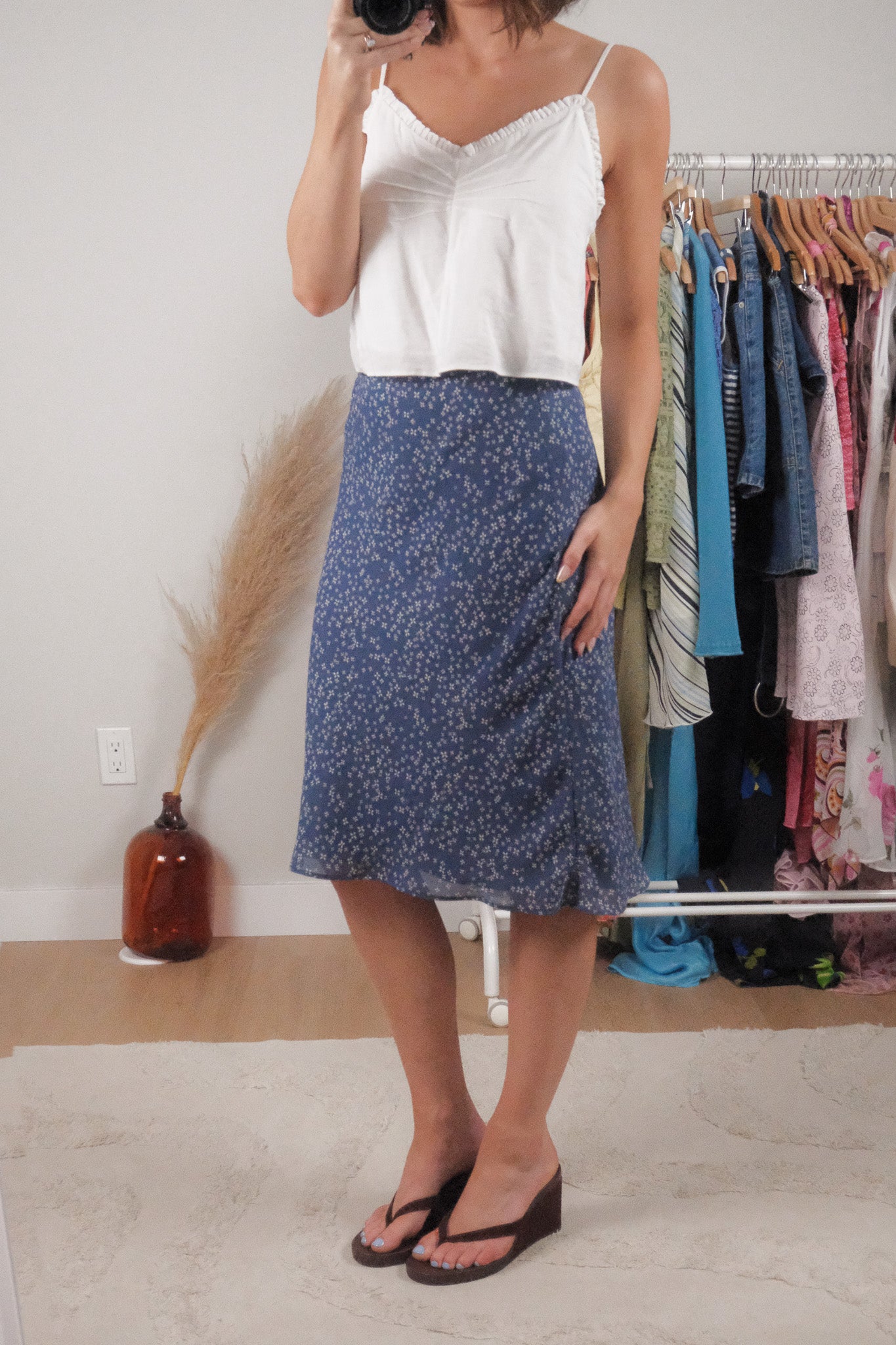 Vintage x Floral Midi Skirt (S)