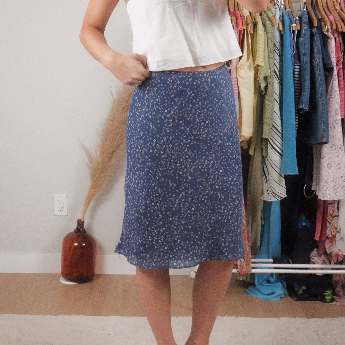Vintage x Floral Midi Skirt (S)