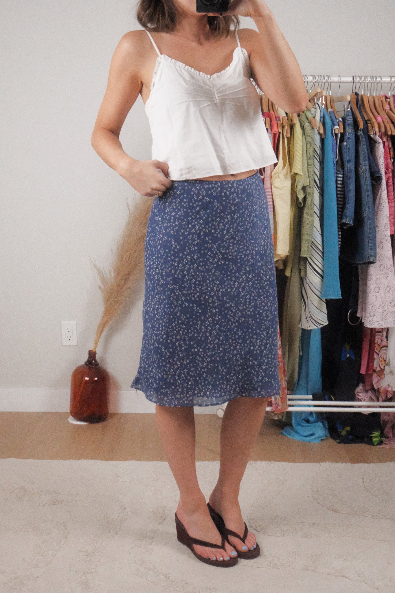 Vintage x Floral Midi Skirt (S)