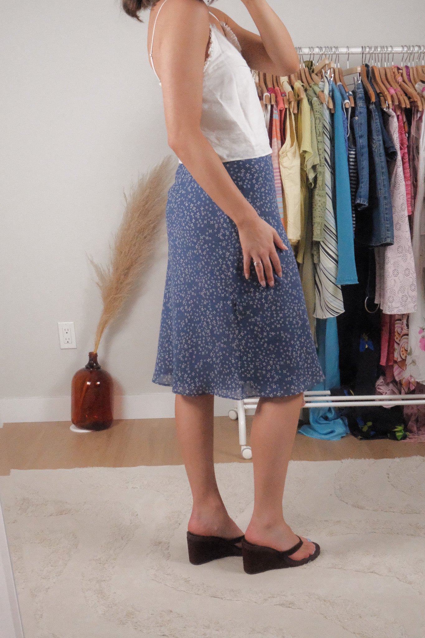 Vintage x Floral Midi Skirt (S)
