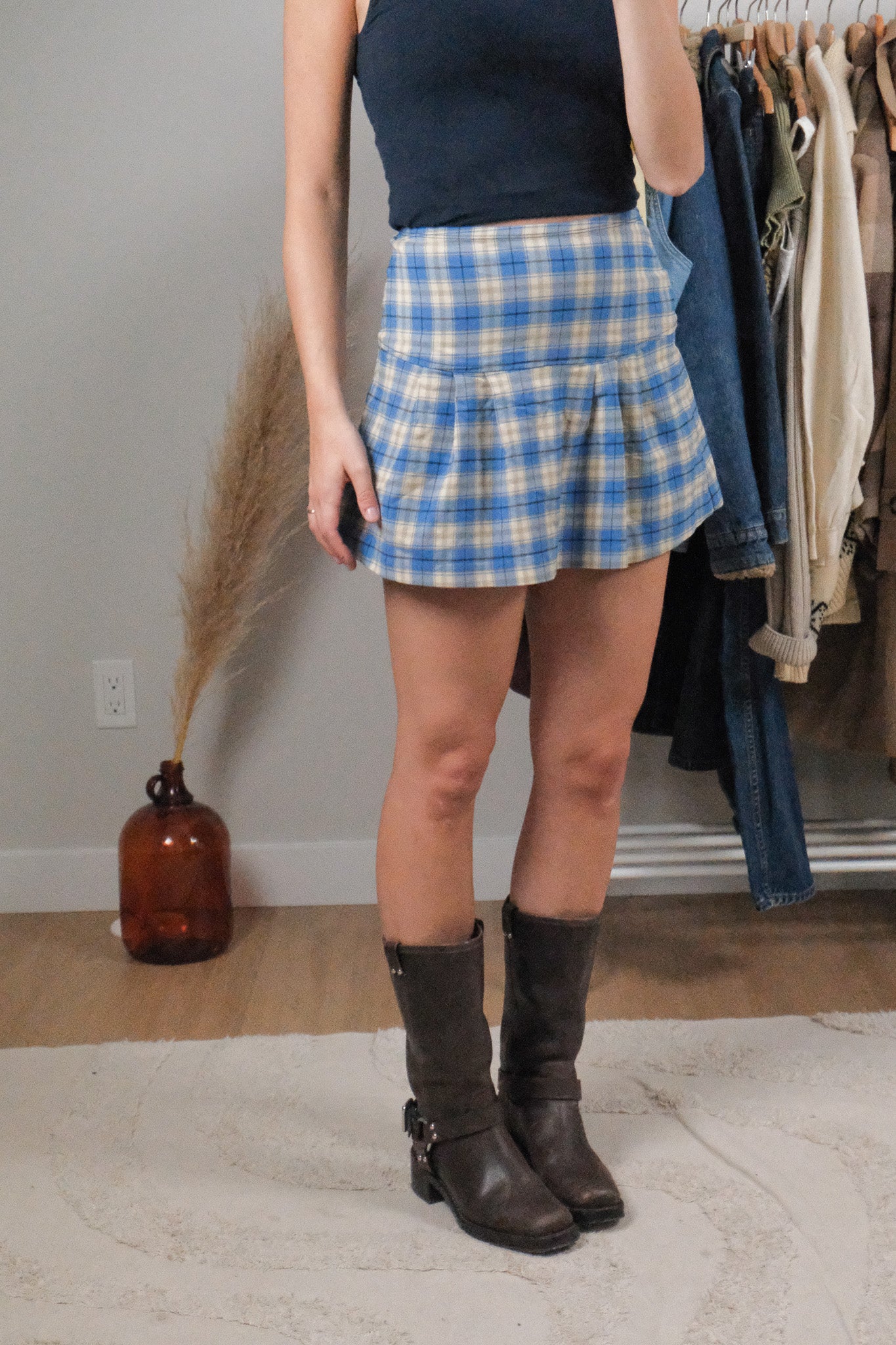 Made in Canada x Vintage x Plaid Mini Skirt (S)