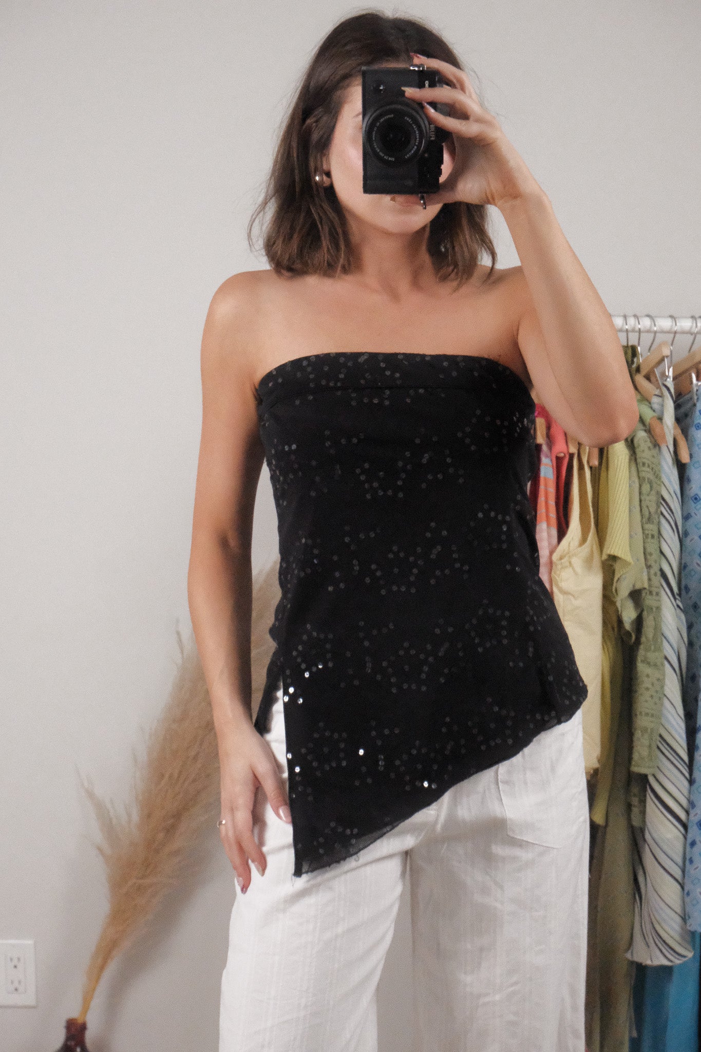 Made in Canada x Vintage x Sequin Strapless Top (M)