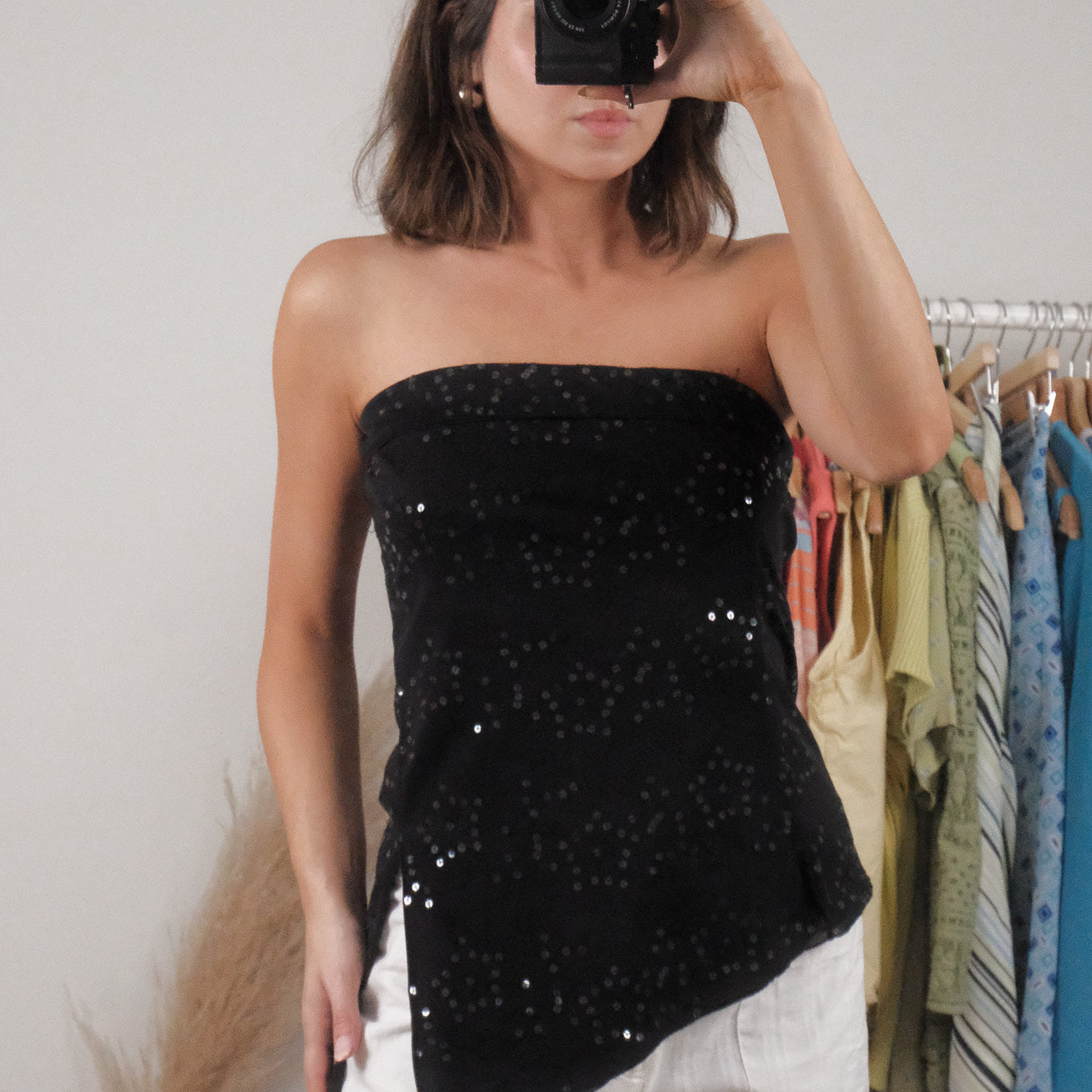 Made in Canada x Vintage x Sequin Strapless Top (M)