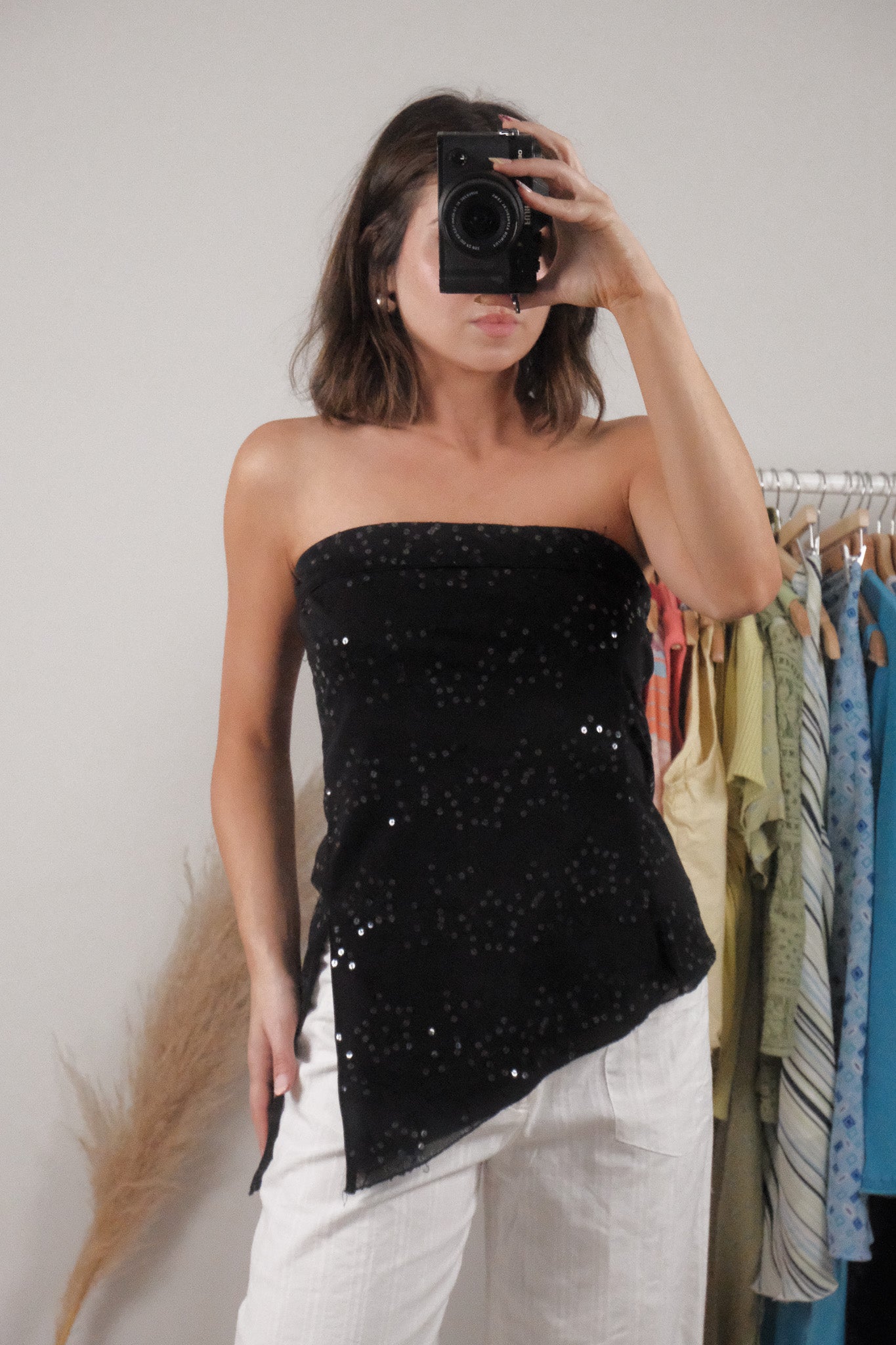 Made in Canada x Vintage x Sequin Strapless Top (M)