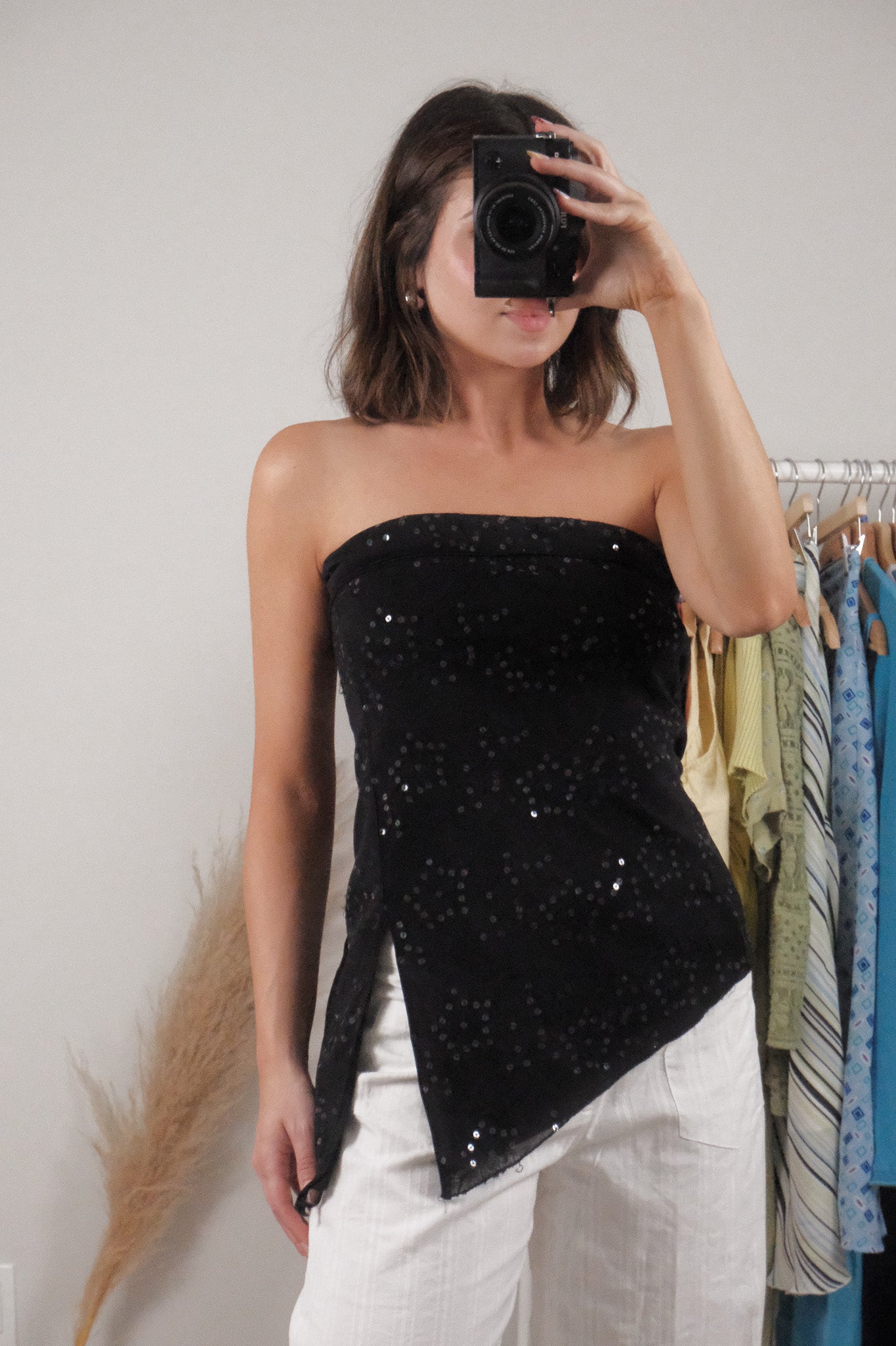Made in Canada x Vintage x Sequin Strapless Top (M)