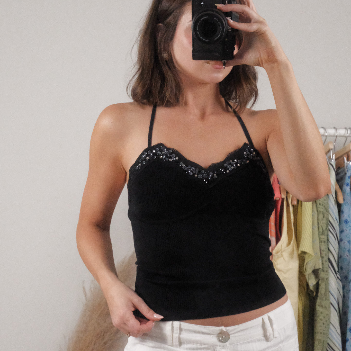 Vintage x Beaded Halter Top (S)