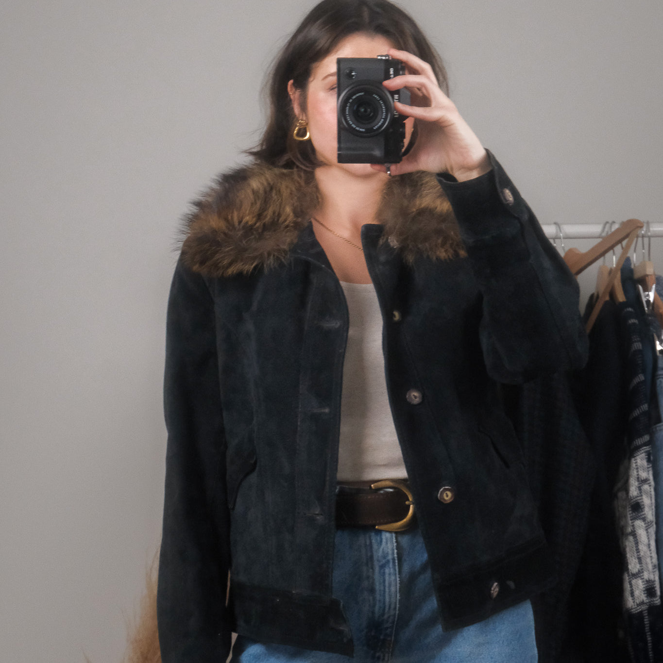 Made in Canada x Vintage x Suede Faux Fur Jacket (S/M)