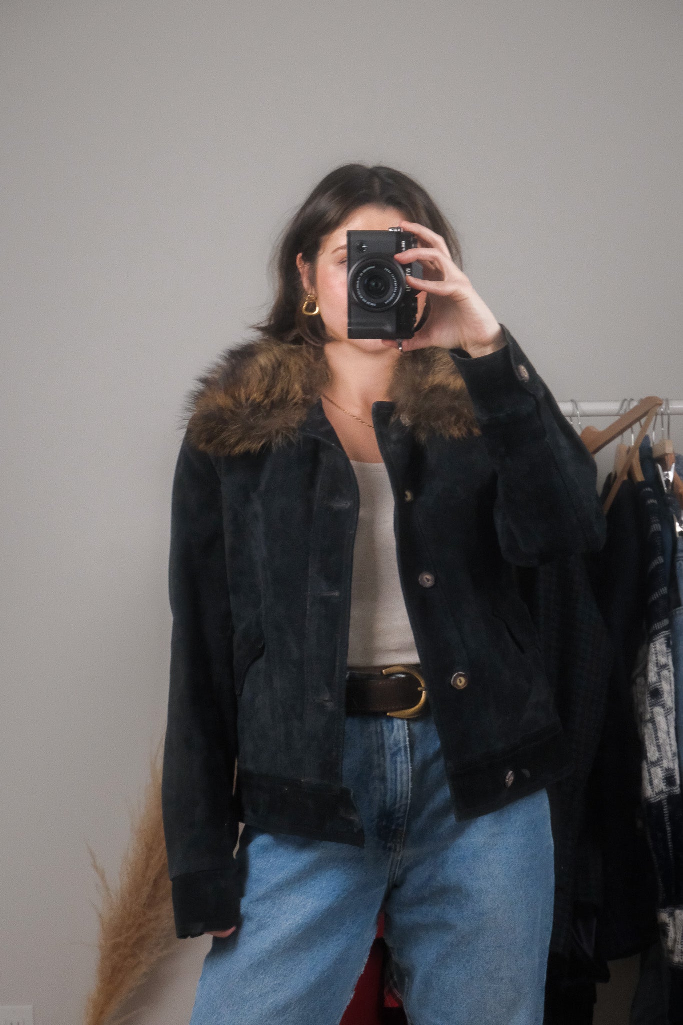 Made in Canada x Vintage x Suede Faux Fur Jacket (S/M)