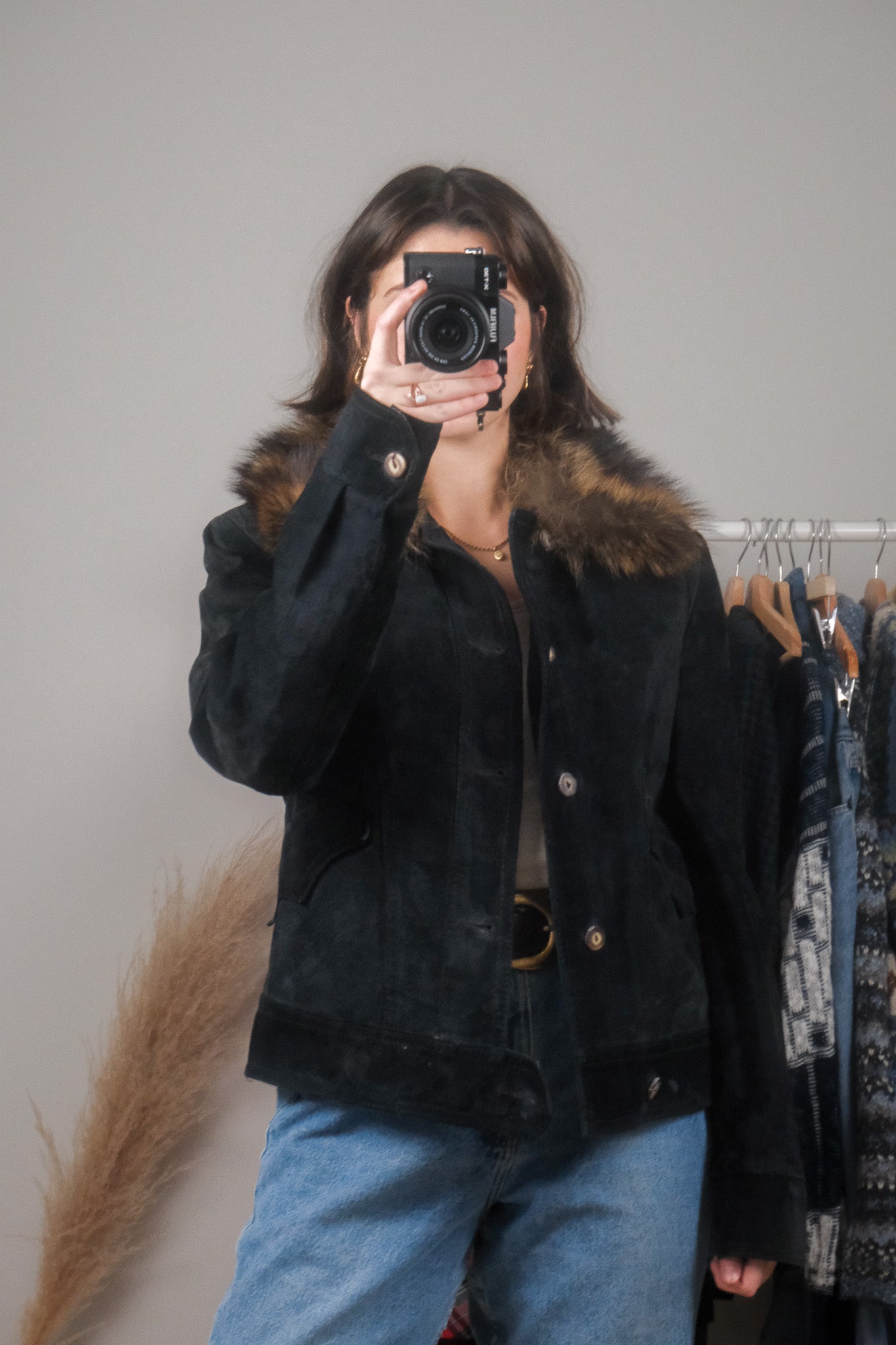 Made in Canada x Vintage x Suede Faux Fur Jacket (S/M)