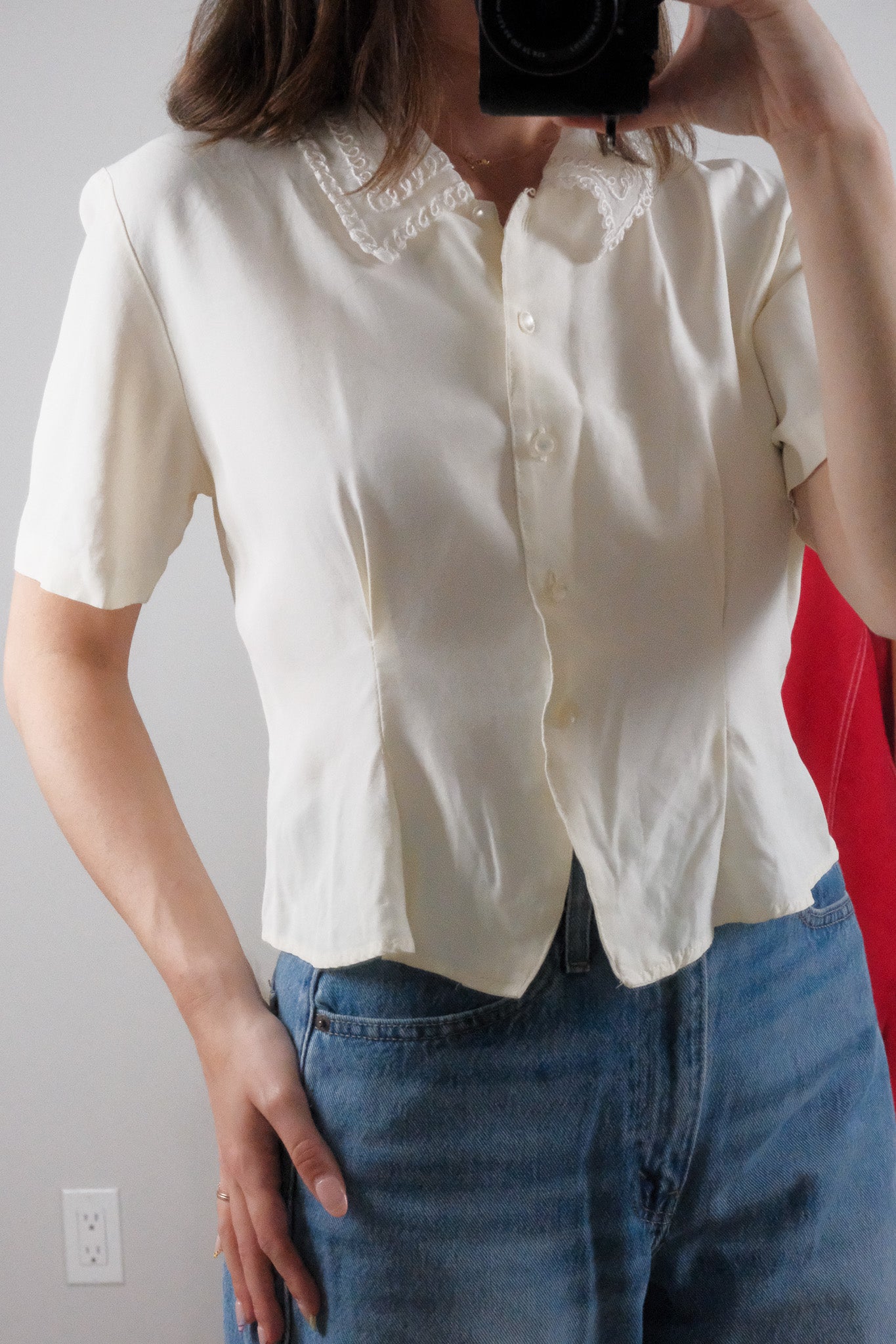 Vintage x Collar Short-Sleeve Top (M)